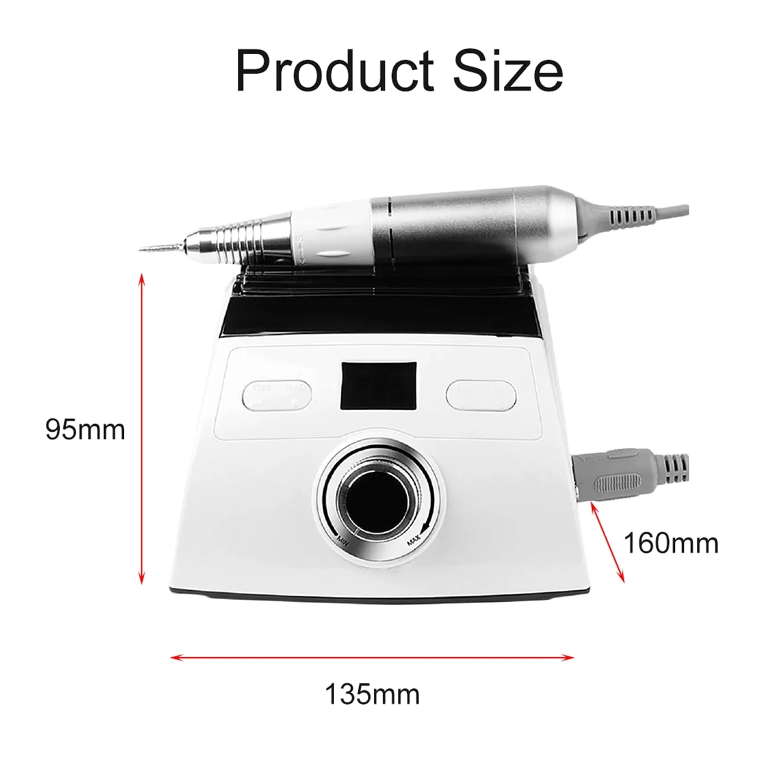 Taladro de uñas, Taladro De Uñas Profesional, Lima Eléctrica 30000 RPM Con Pantalla Velocidad, Kit Manicura Y Pedicura For Acrílicas, Gel, Pulido Modelado Para uso doméstico(White Nail Drill)