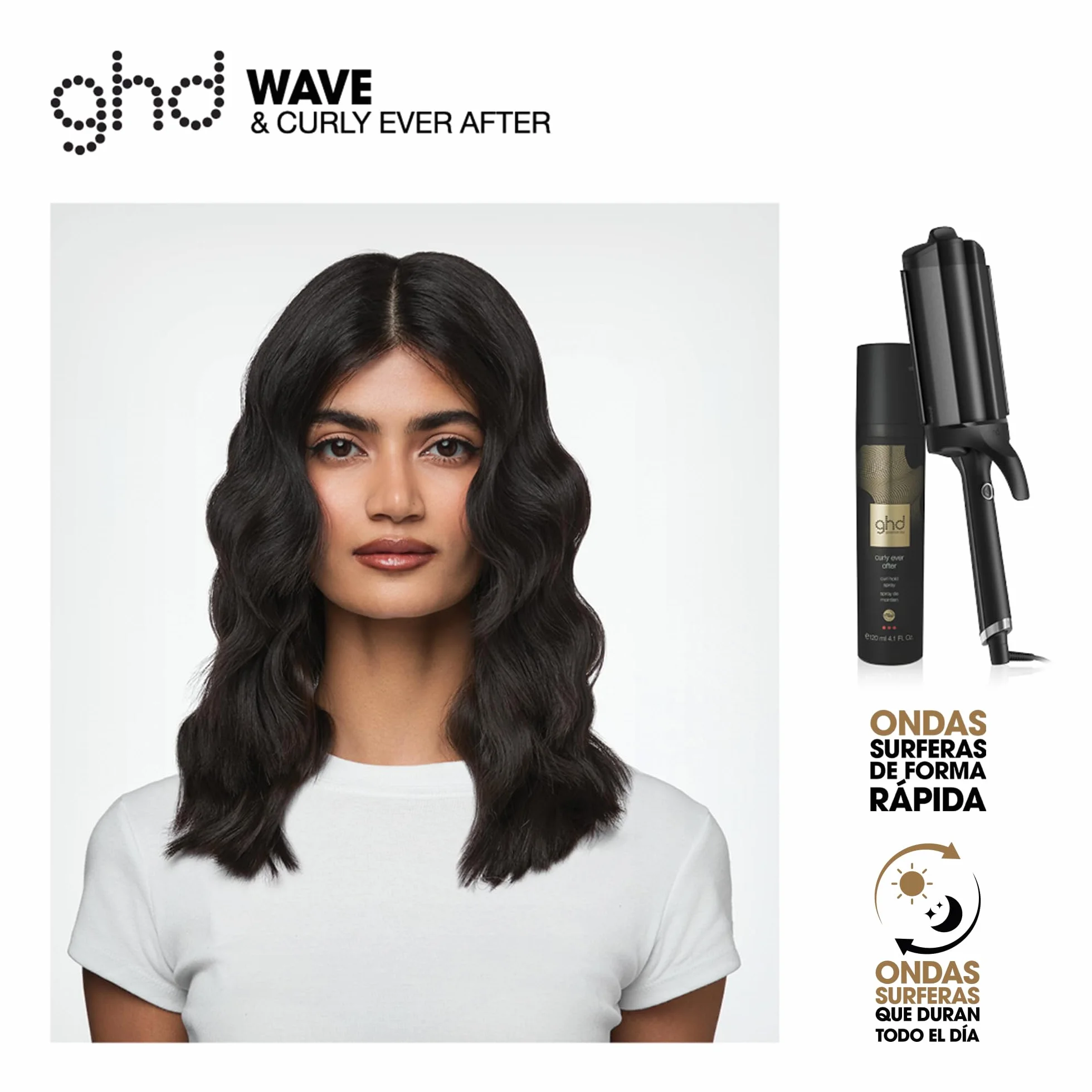 GHD Curly Ever After Spray Profesional para Fijar y Crear Rizos y Ondas, 120ml