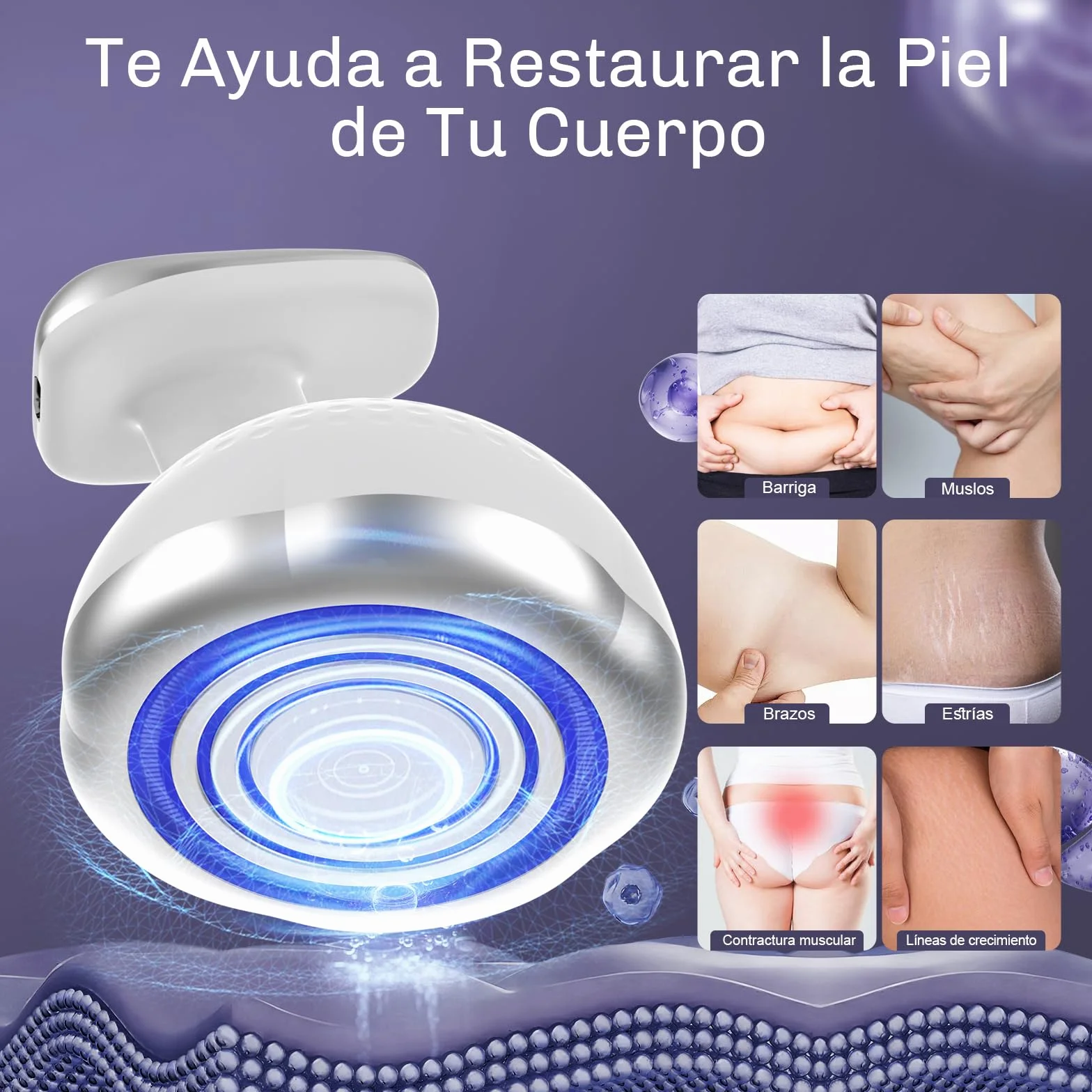 Radiofrecuencia Corporal y Cavitación Masajeador Anticelulítico EMS Rejuvenecimiento Fotonoterapia Blanco