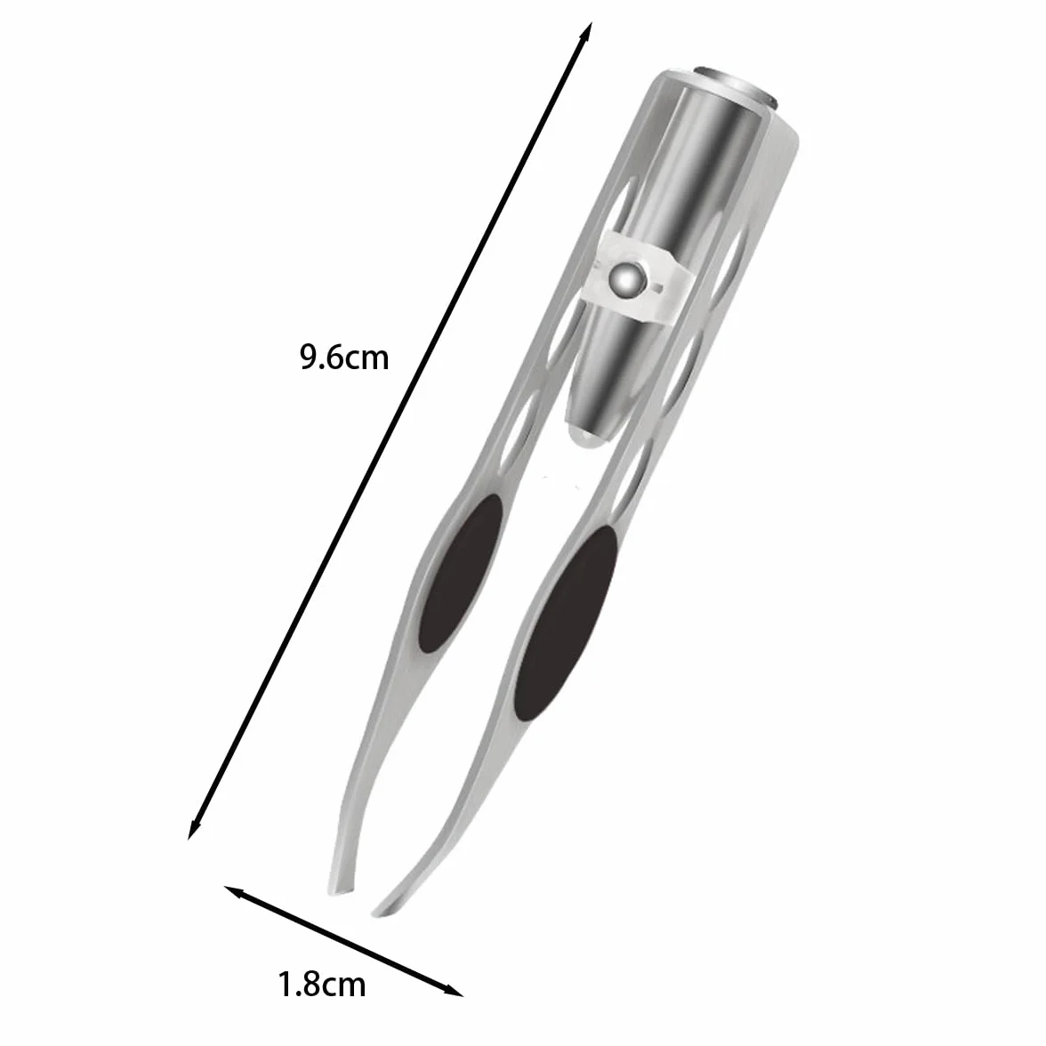 POFET Pinzas con luz LED, Pinzas iluminadas de acero inoxidable para depilación de cejas y pestañas