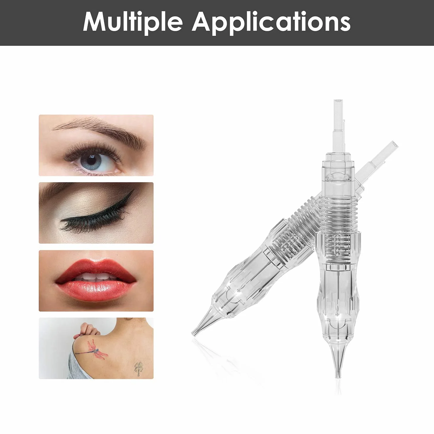 TATELF Agujas de cartucho - 10 Uds agujas de tornillo esterilizadas 3RL para máquina de maquillaje permanente delineador de ojos de cejas contorno de labios