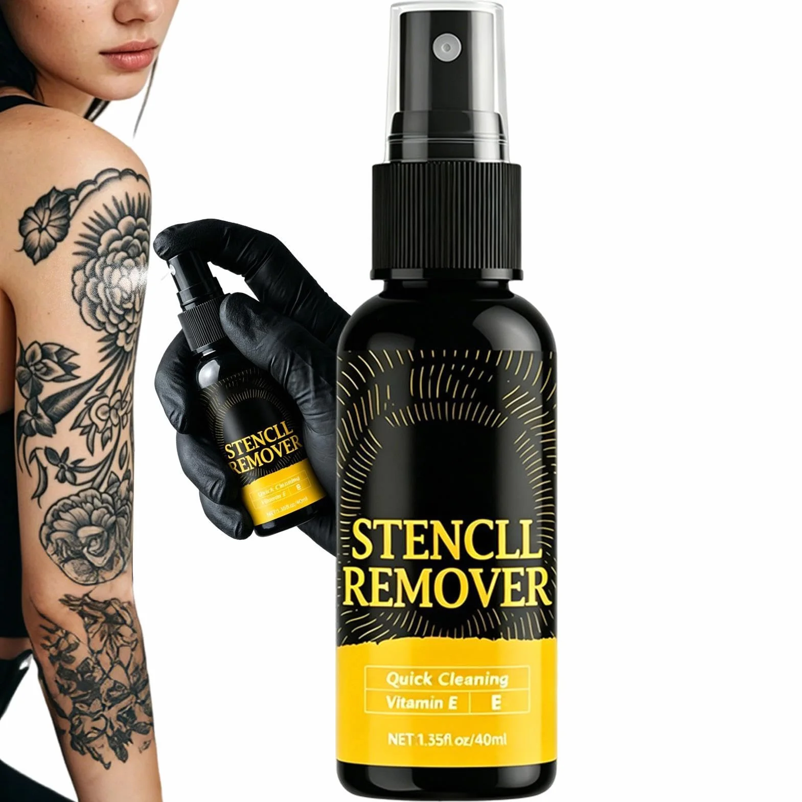 Spray Eliminador De Stencil 40ml Borrador Plantilla Tatuaje Secado Rápido No Irritante