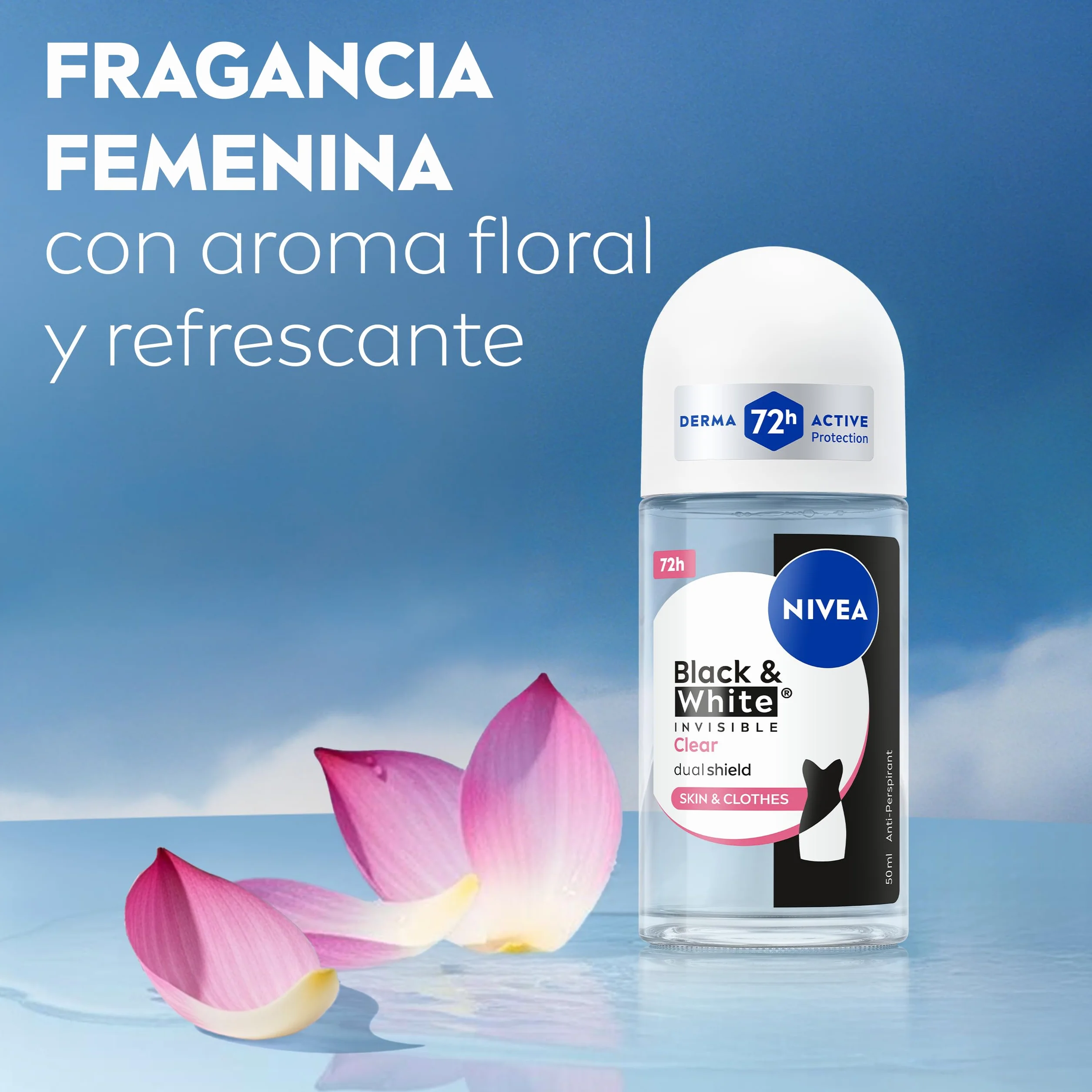 NIVEA Black & White Invisible Original Roll-on 6 x 50 ml Antitranspirante Desodorante