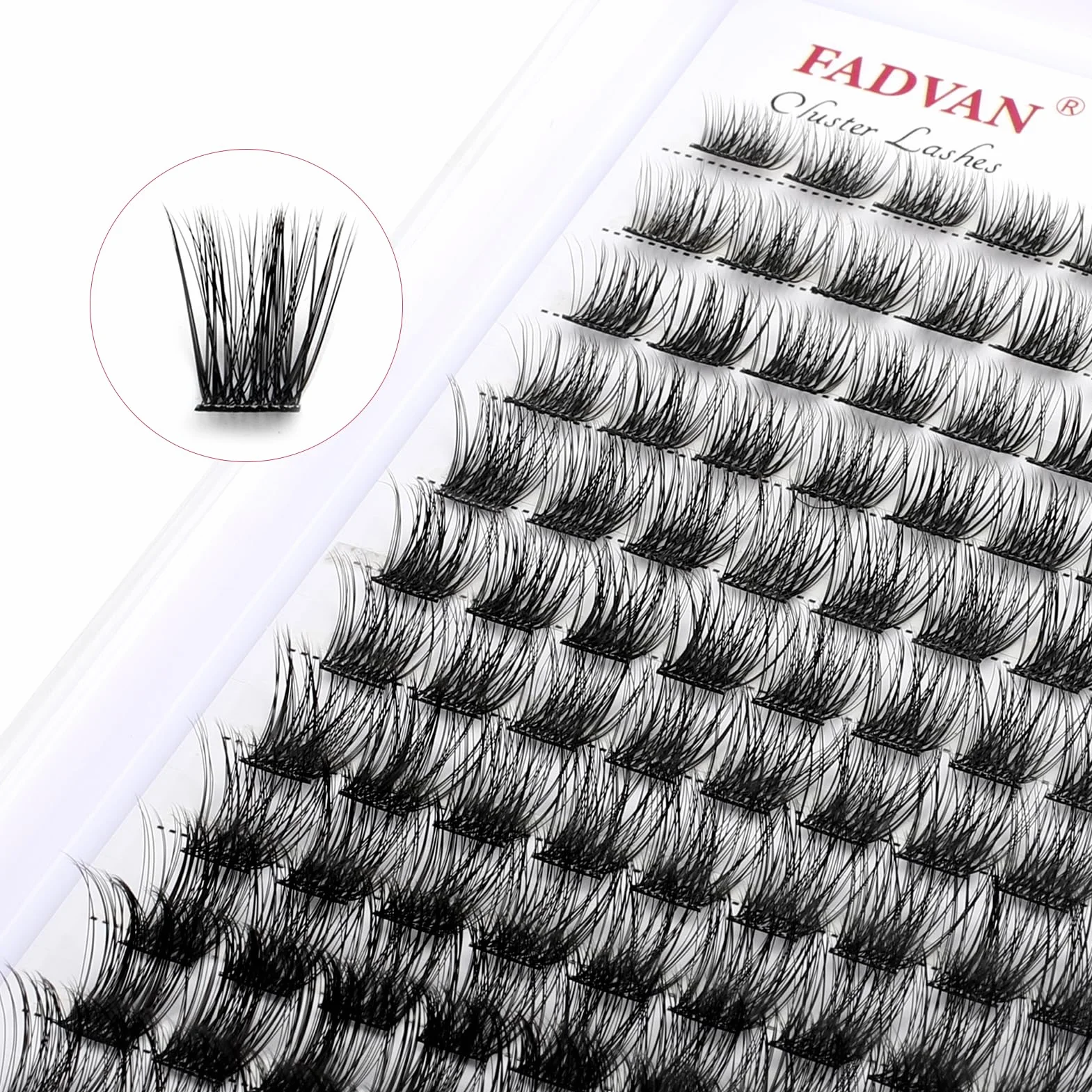 FADVAN DIY Eyelash Extension 0.07D Curl 8-16mm Individual Cluster False Lashes Natural Look