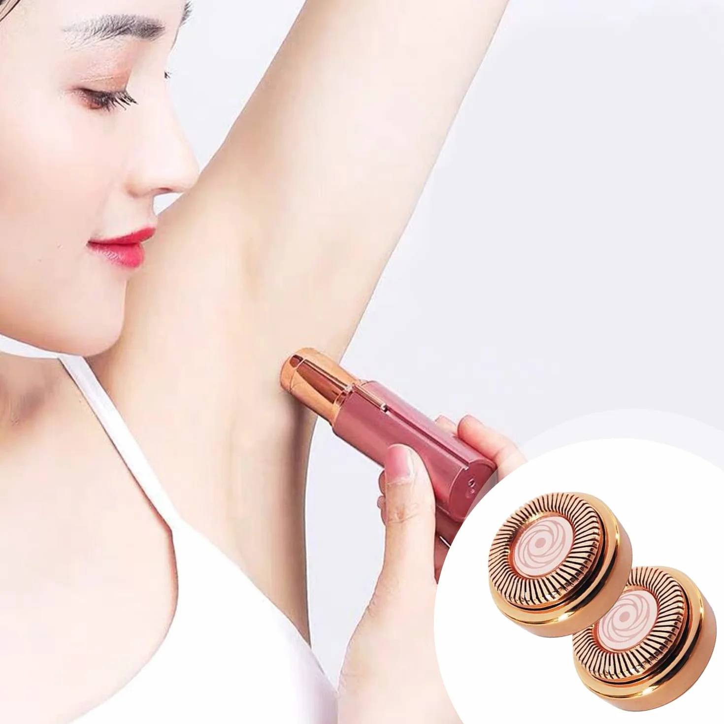 4 cabezales de repuesto para depiladora facial con 2 cepillos de limpieza, herramientas de repuesto para depilación adecuados para labios, barbilla y mejillas (solo apto para primera generación)