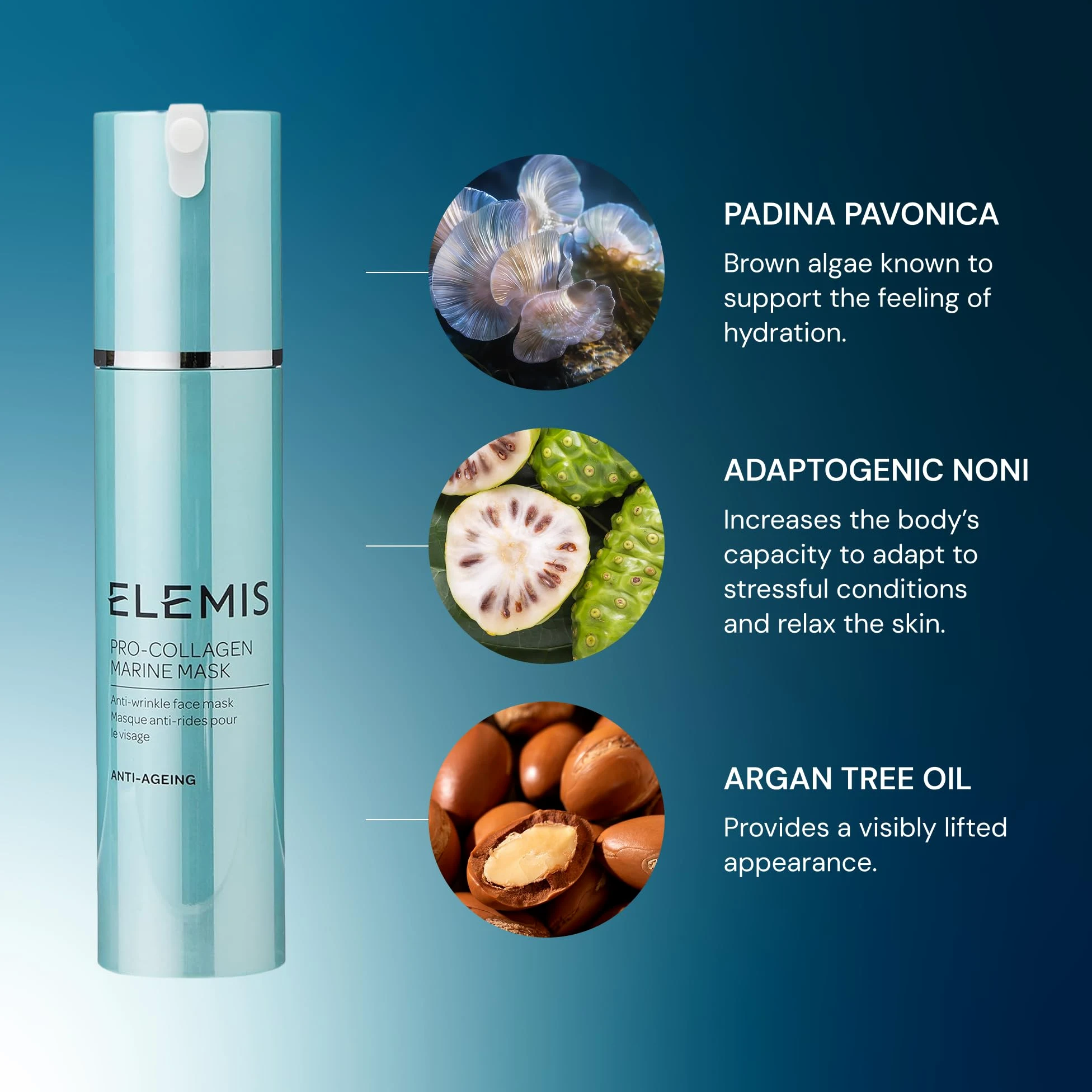 ELEMIS Mascarilla Pro-Collagen Marine, mascarilla facial antiarrugas 50 ml