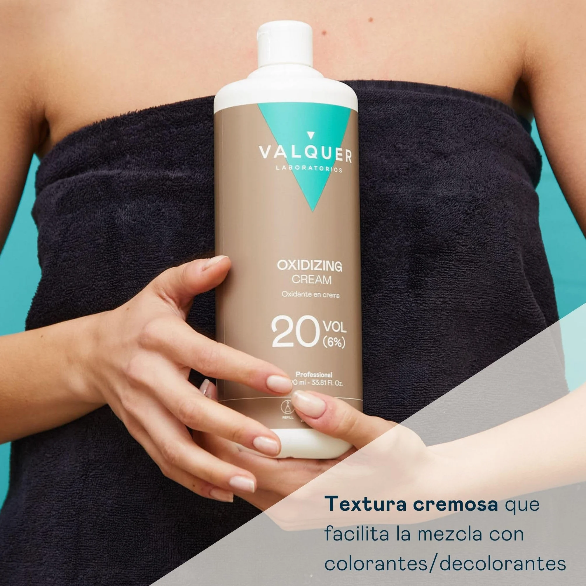 VALQUER Agua Oxigenada en Crema 20 Volúmenes 6% Oxidante para Coloración Capilar 1 L