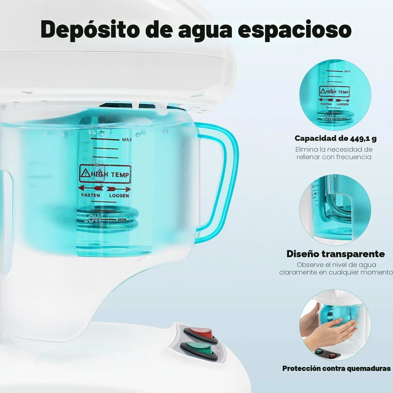 Máquina de ozono para cuidado del cabello 3 en 1 480W profesional salón vapor hidratante
