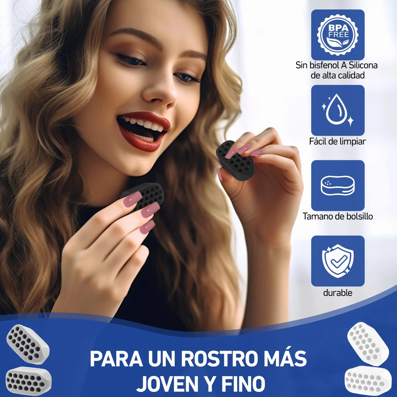 XIANGLONGY 6 Piezas Ejercitador de Mandíbula, Jaw Exerciser, Masticador Mandíbula para Fortalecer y Apretar