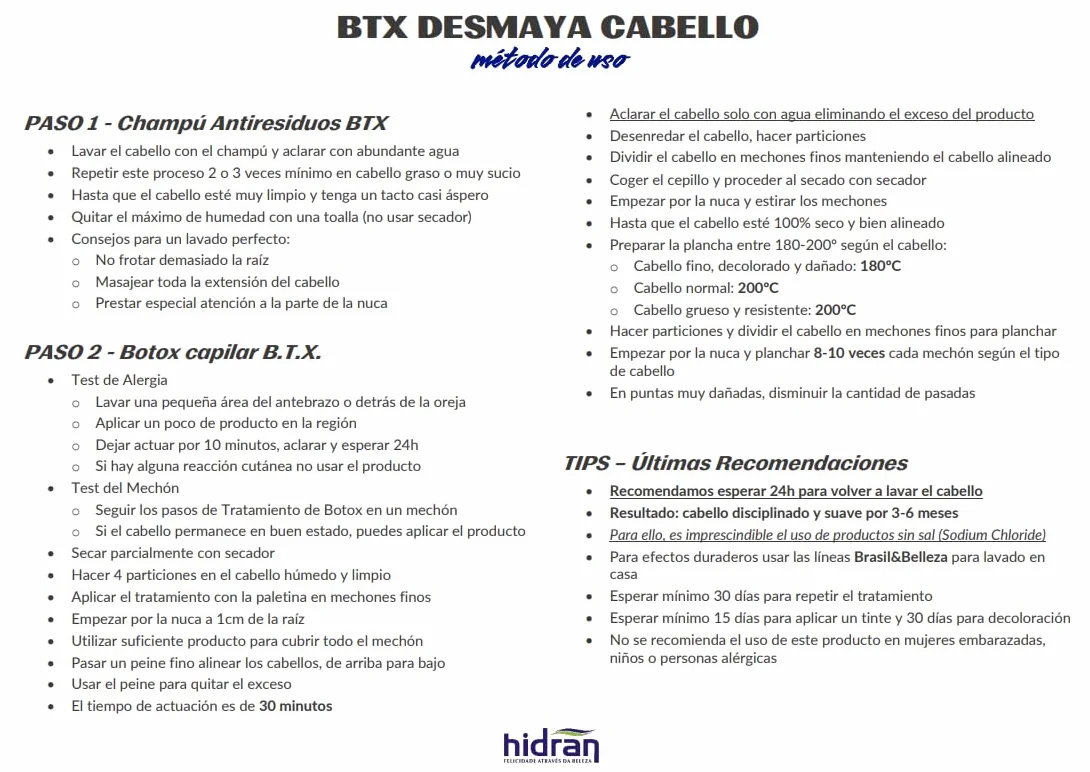 Hidran BTX Lifting Capilar Keratina Desmaya Cabello 200g