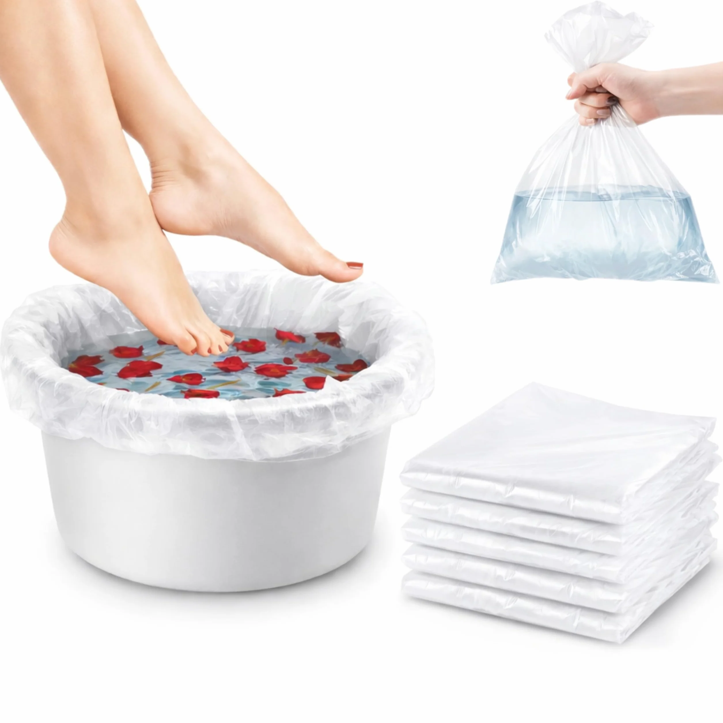 LALILL Bolsas Desechables para Pediluvio 50x50 cm 50 Uds Forro Higiénico para Tina de Pedicura SPA Podología