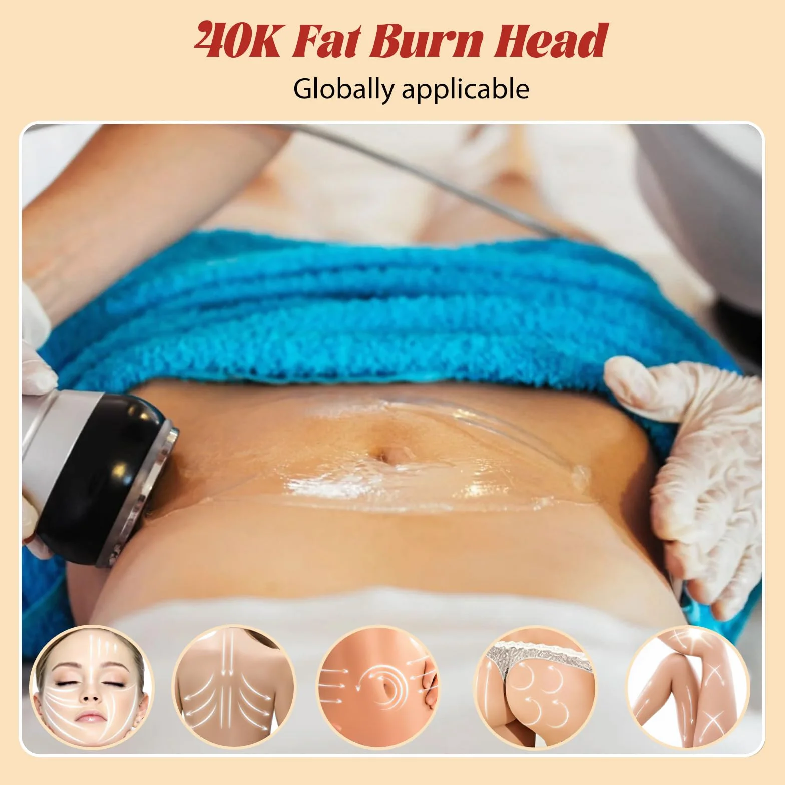 Máquina adelgazante corporal 40K radiofrecuencia 4 en 1 anticelulitis tonificar piel cara brazos