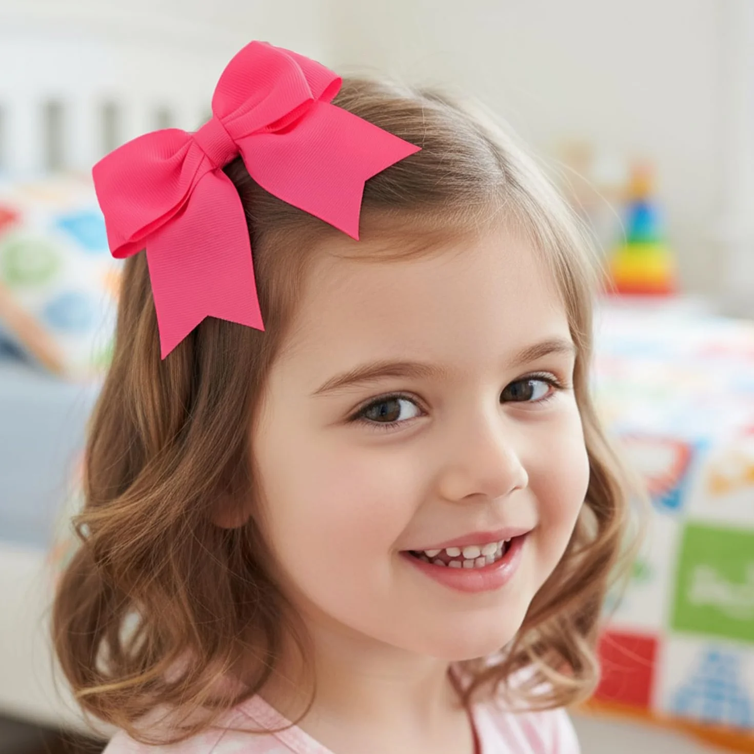 Juego de 2 Lazos para el Pelo Rosa Oscuro, Pinzas de Pelo Grande para Mujeres y Niñas
