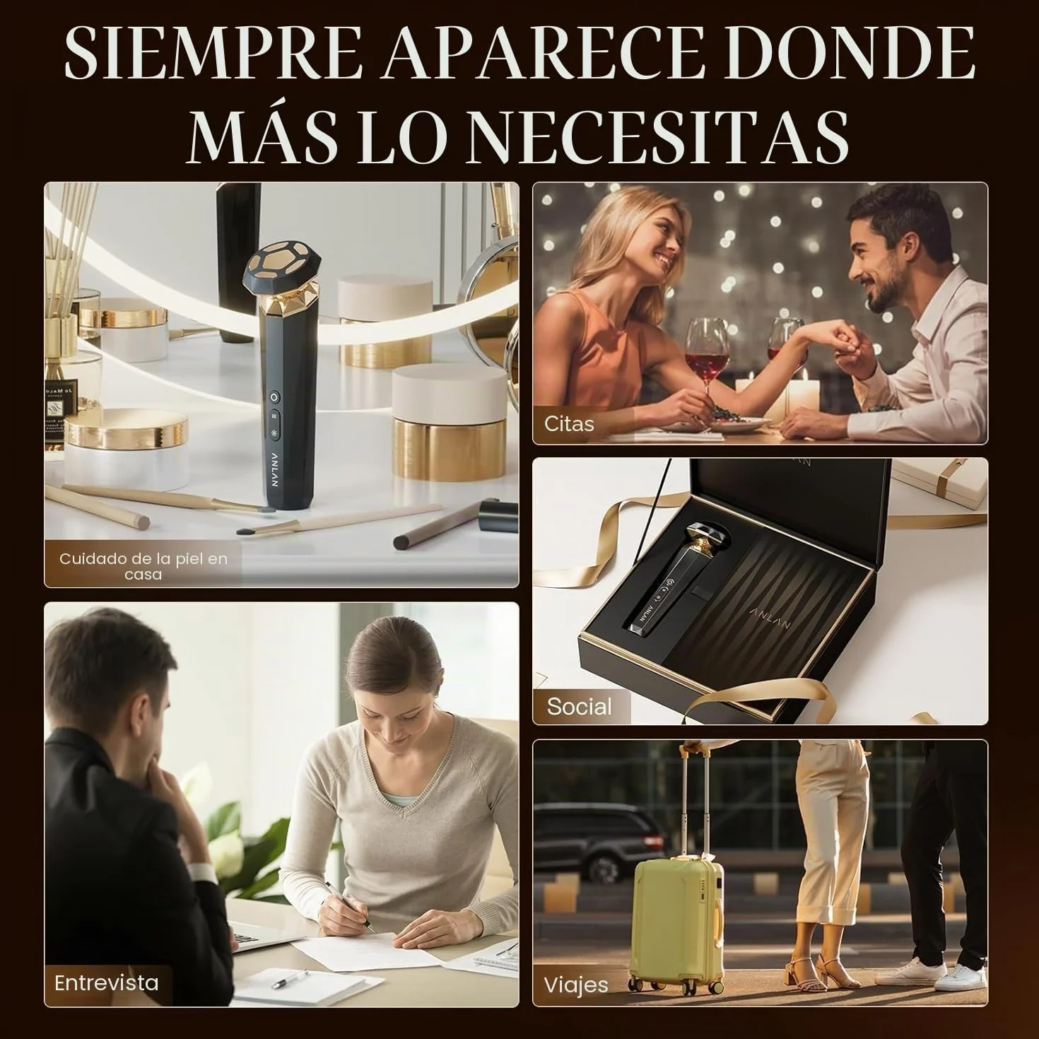 ANLAN Radiofrecuencia Facial Masajeador Eléctrico EMS V Face Beauty Antienvejecimiento