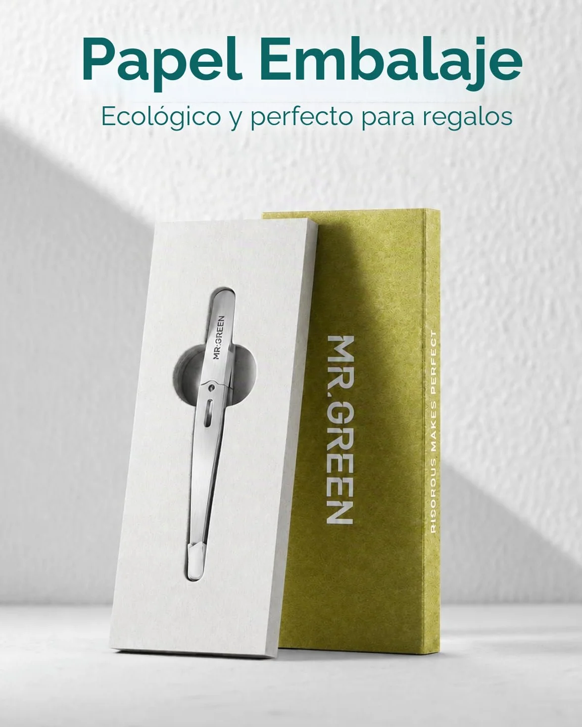 MR.GREEN Pinzas de Depilación Inclinadas de Acero Inoxidable Profesionales de Precisión para Cejas