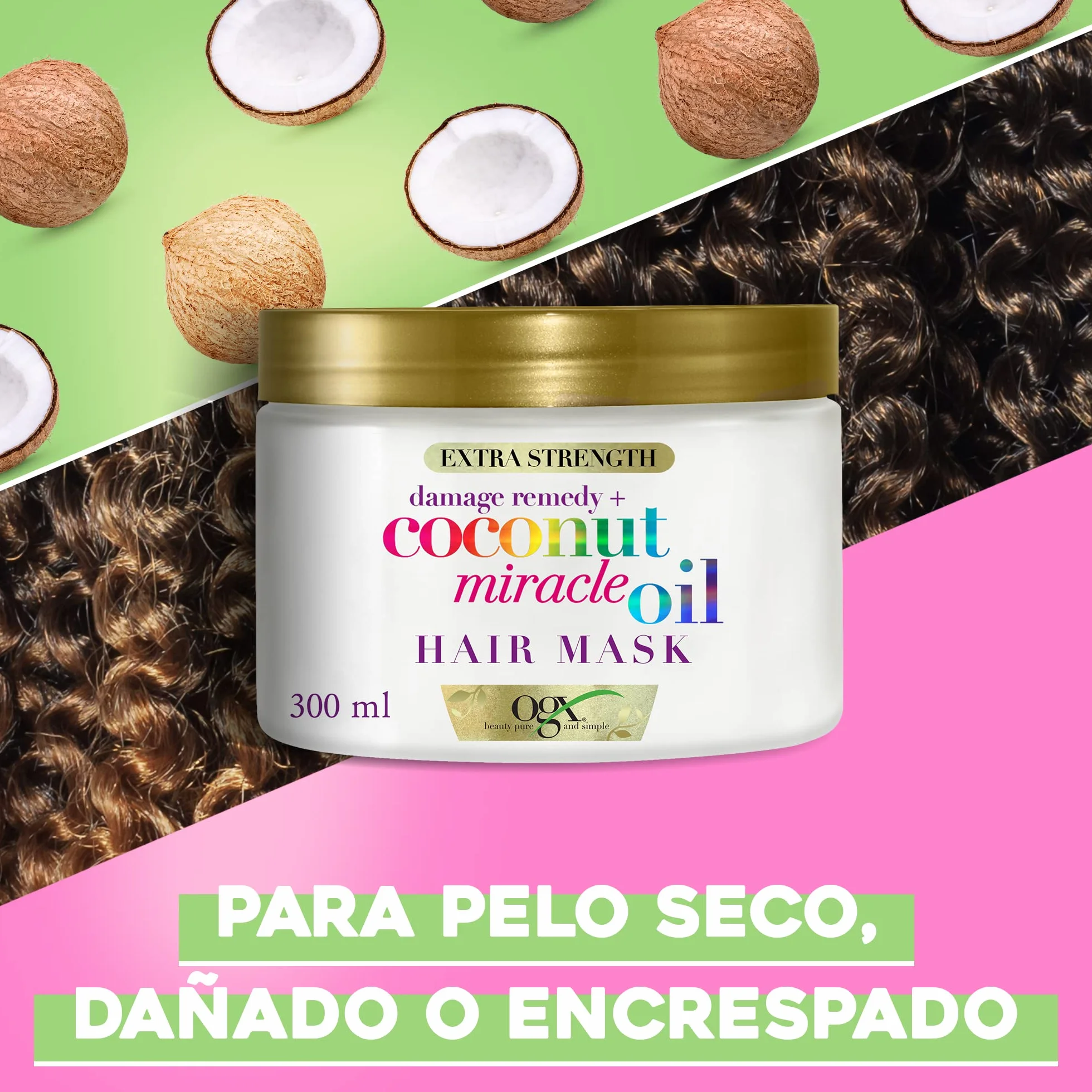 OGX Coconut Miracle Oil Hair Mask 300 ml Anti Frizz Reparadora Sin Sulfatos