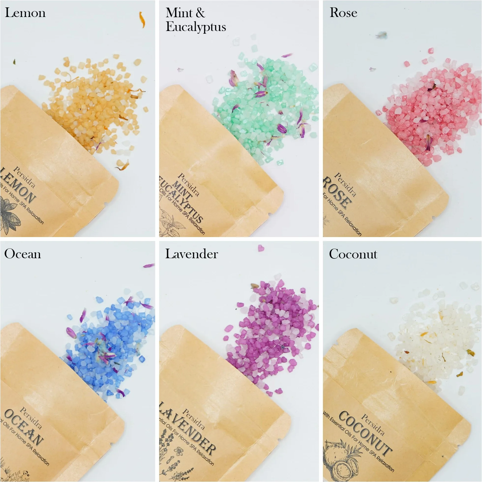 Juego de regalo de sal de baño, juego de spa de aromaterapia relajante para mujeres, 80 g, regalos de autocuidado para mamá, regalos de cumpleaños para el día de la madre, con sal marina Nat