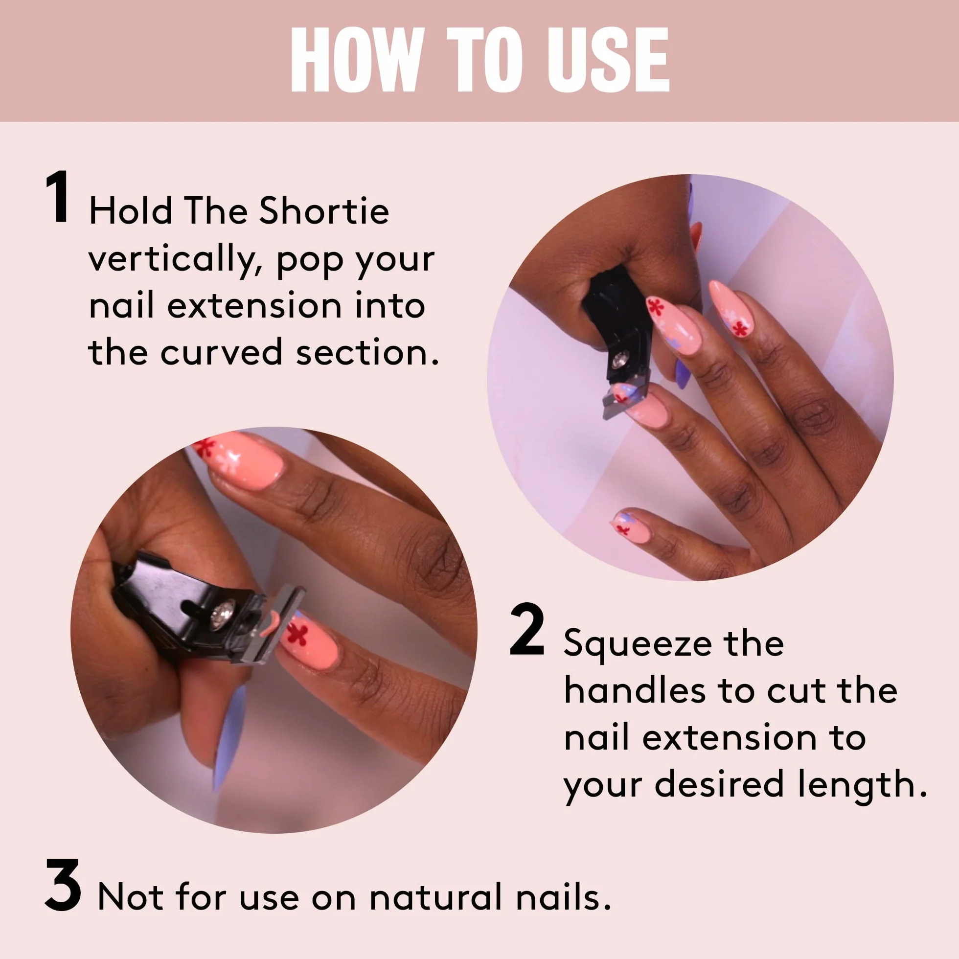 Mylee Cortaúñas Shortie para Extensiones de Uñas - Cortaúñas Preciso y Duradero, Herramienta de Manicura Profesional