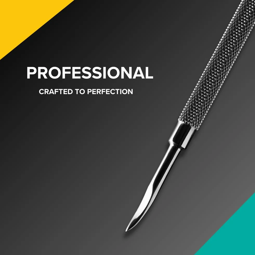 Rui Smiths Empujador de Cutículas Profesional de Doble Punta de Acero Inoxidable Hipoalergénico