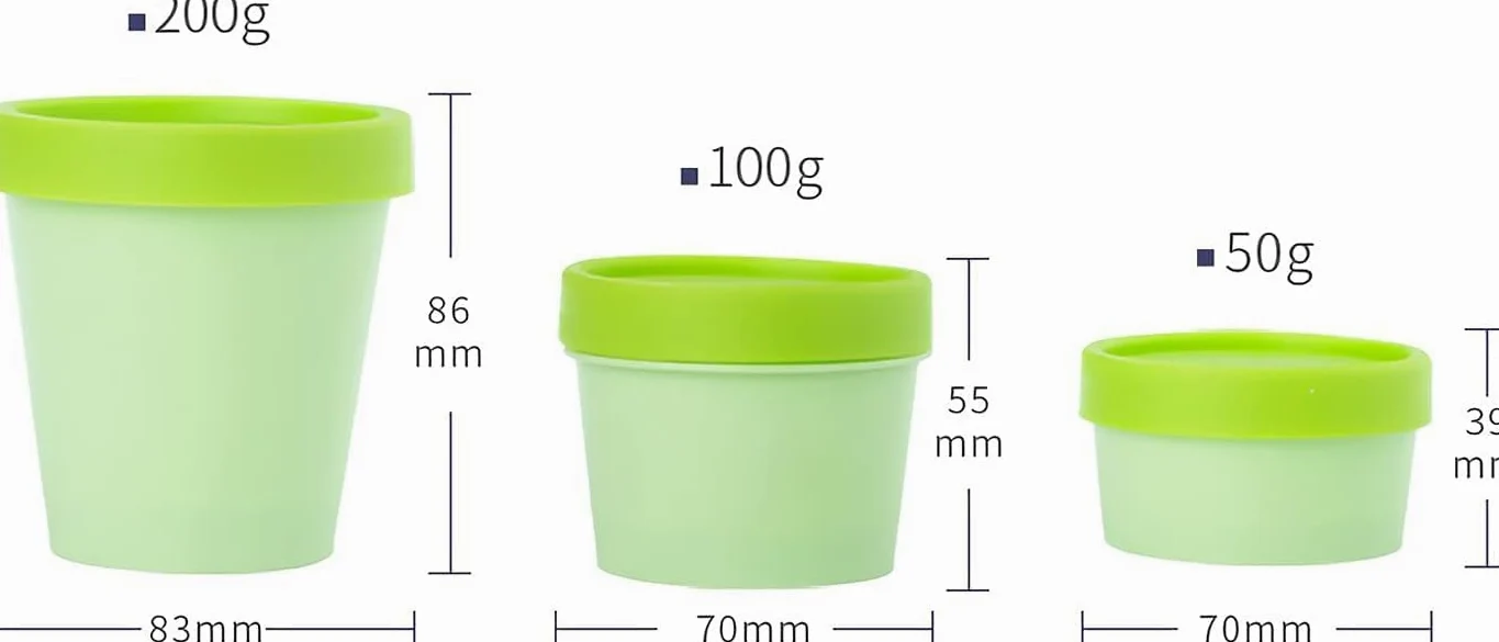 Tarro de cosméticos, 20 tarros de Almacenamiento plástico con Revestimiento Interior for Cuerpo, Crema Facial, loción, Gel, 5 espátulas(Yellow,200ml)