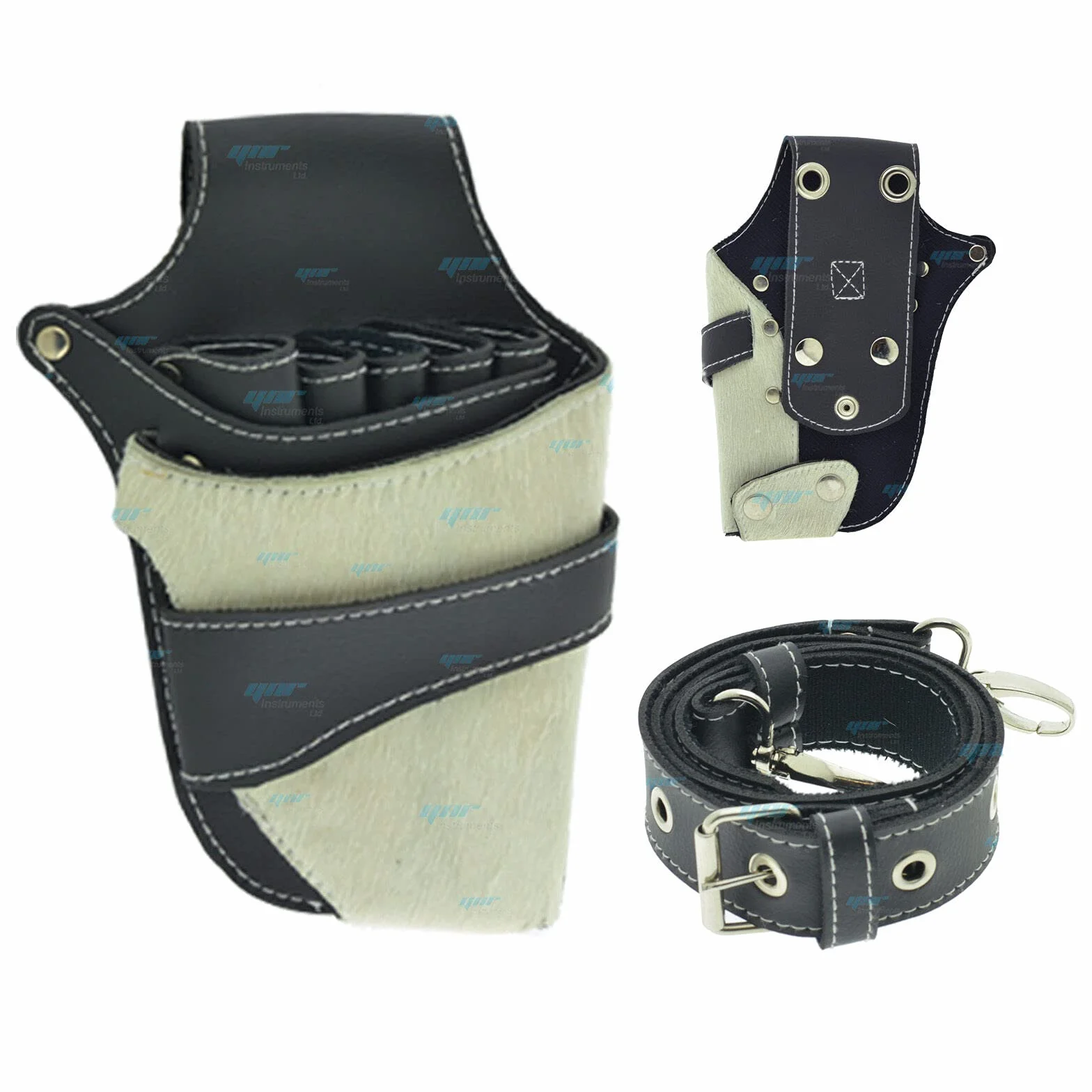 Funda para tijeras de pelo, bolsa de peluquería, kit con clips y cinturón de hombro