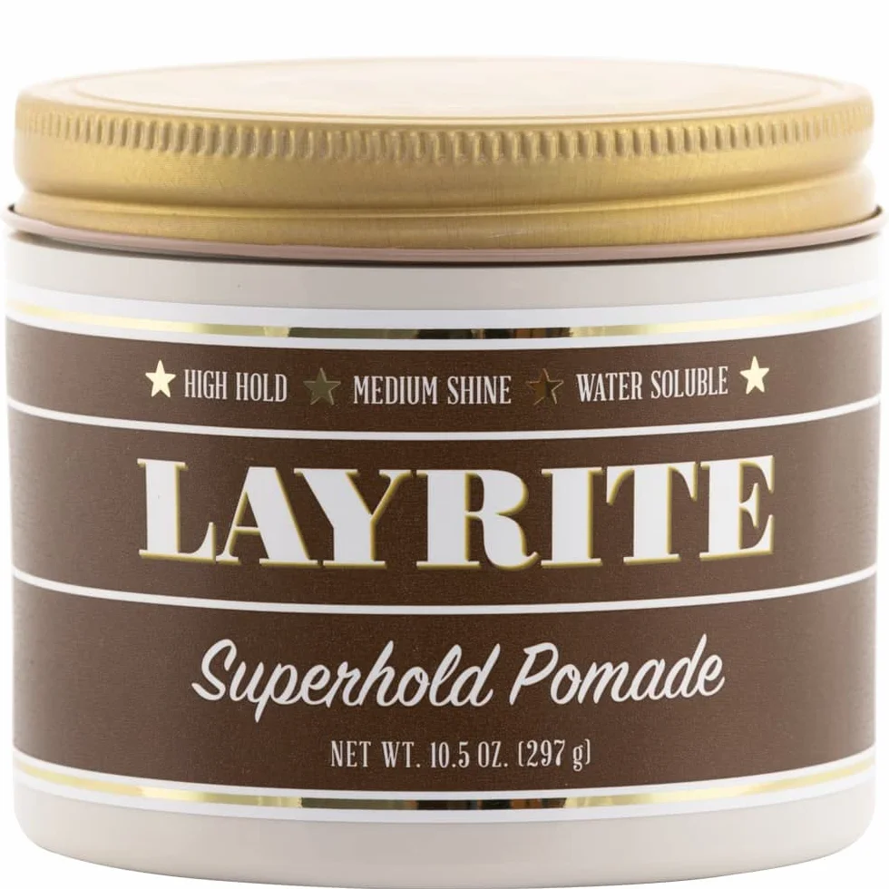 Layrite Superhold Pomada 297g Fuerte sujeción Soluble en agua Brillo Medio