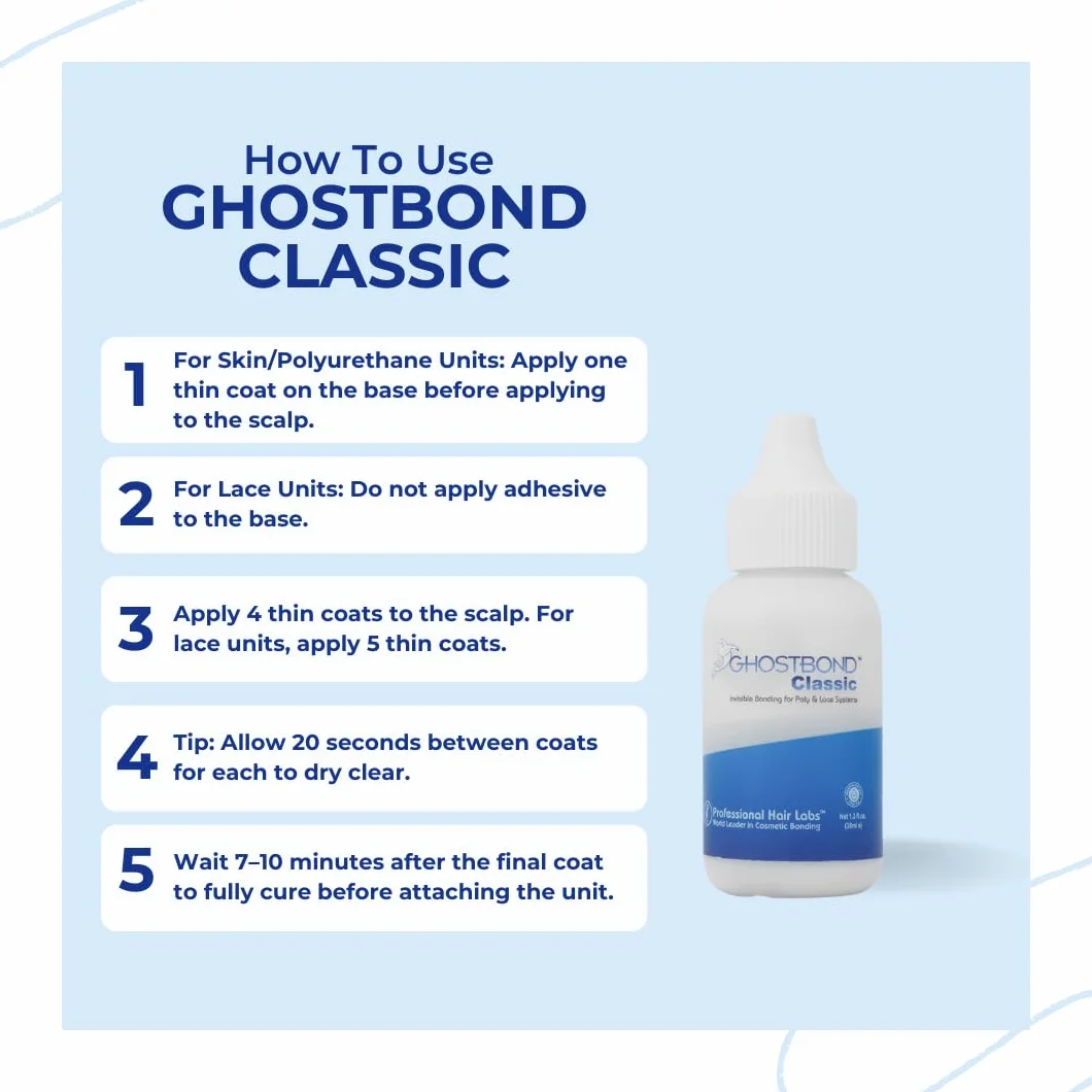 Ghost Bond Professional Hair Labs Pegamento adhesivo para peluca de encaje clásico 1.3 oz