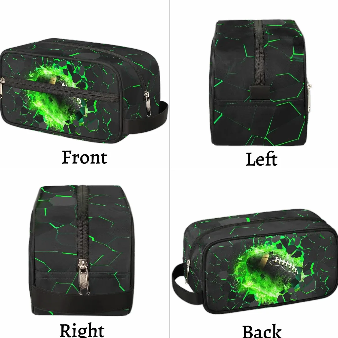 Neceser de viaje para niños y niños, kit impermeable para colgar para hombres, funda de transporte Cool Switch compatible con Nintendo Switch y consola OLED New Switch, verde (Green Football),