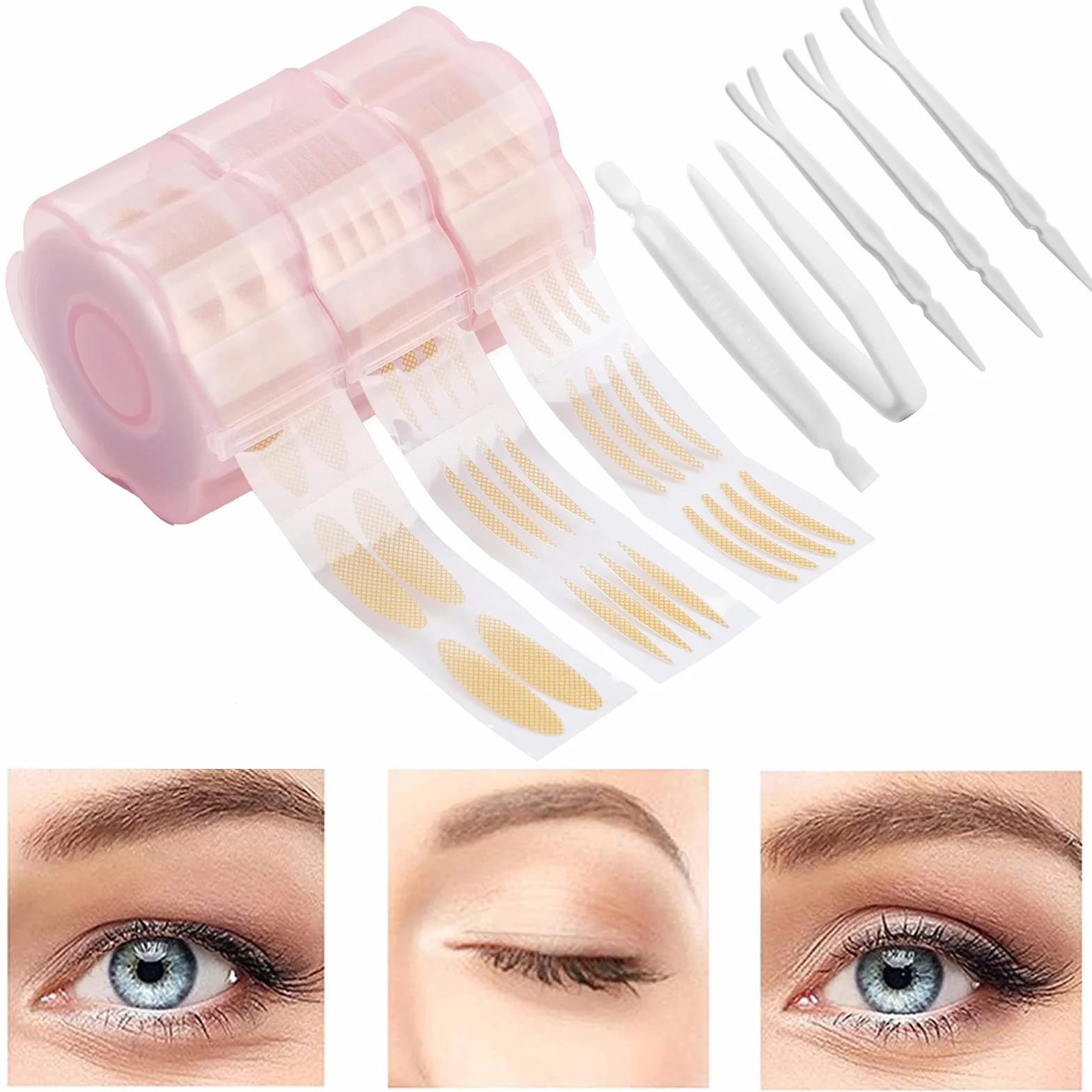 Cinta de Párpados Invisibles 1800, Adhesivo Doble, Levantar Ojos Cosméticos