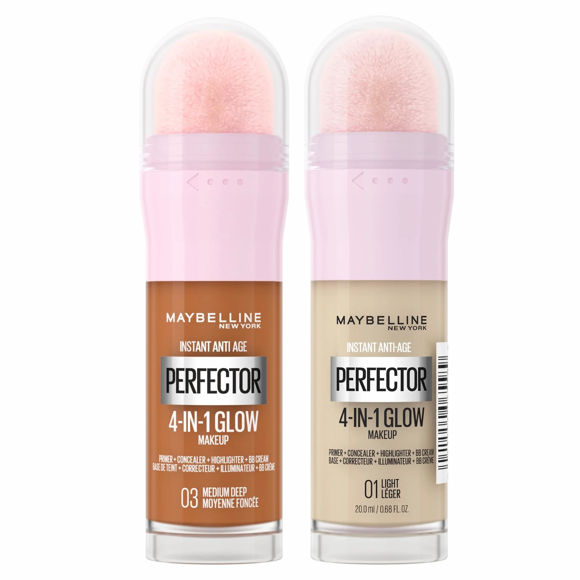Maybelline New-York Routine 4 en 1 iluminador tono 01 Light 03 MEDIUM DEEP Instant Perfector Glow