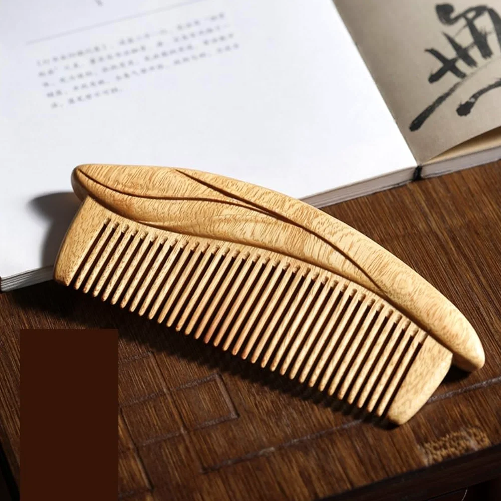 NEBE Cepillo Pelo Peine de Estilo Retro, Peine de Viaje portátil de Madera Maciza, Peine for Barba for Hombres, Peine for Pelo Rizado (tamaño: 5 Pulgadas) Peine