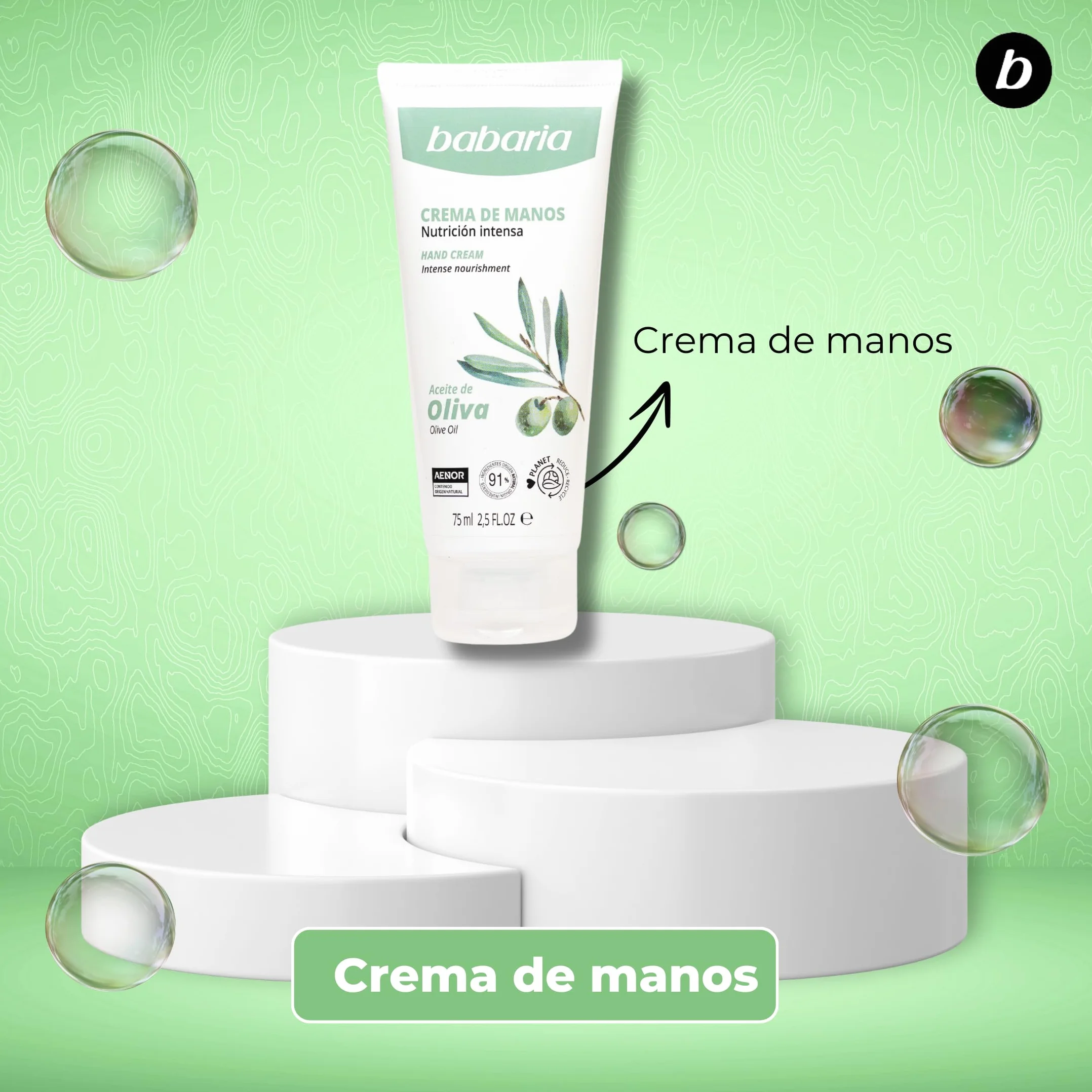 Babaria Crema Manos Reparadora Aceite de Oliva Agrietadas Secas Sabañones Working Hands