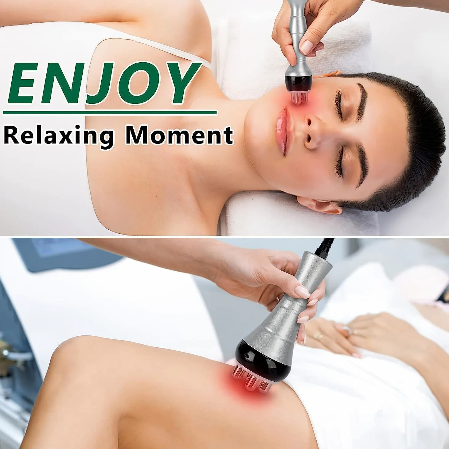 Cozion Radiofrecuencia Facial y Corporal Profesional 40K cavitacion y Radiofrecuencia Aparatos Masajeador anticelulitico Máquina de Adelgazamiento de Belleza Masajeador Celulitis (S)