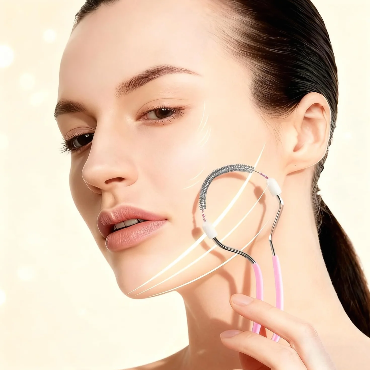 Kit de 2 Depiladores de Resorte Faciales Herramienta de Depilación Manual en Azul y Rosa para Labio Superior Mentón y Mejillas Depilación Facial Suave para Uso en Casa
