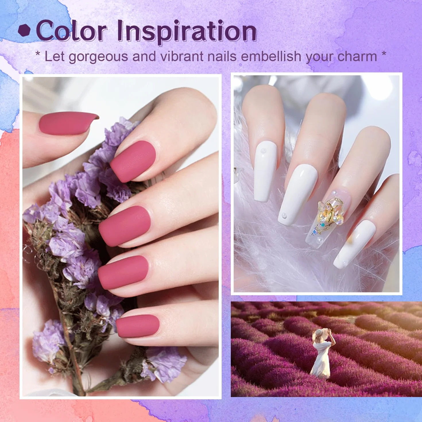 JODSONE Juego de esmaltes de uñas de Gel, 32 Colores, taladro de uñas con luz UV, superficie brillante, fácil de aplicar, textura mate, Kit de manicura todo en uno…
