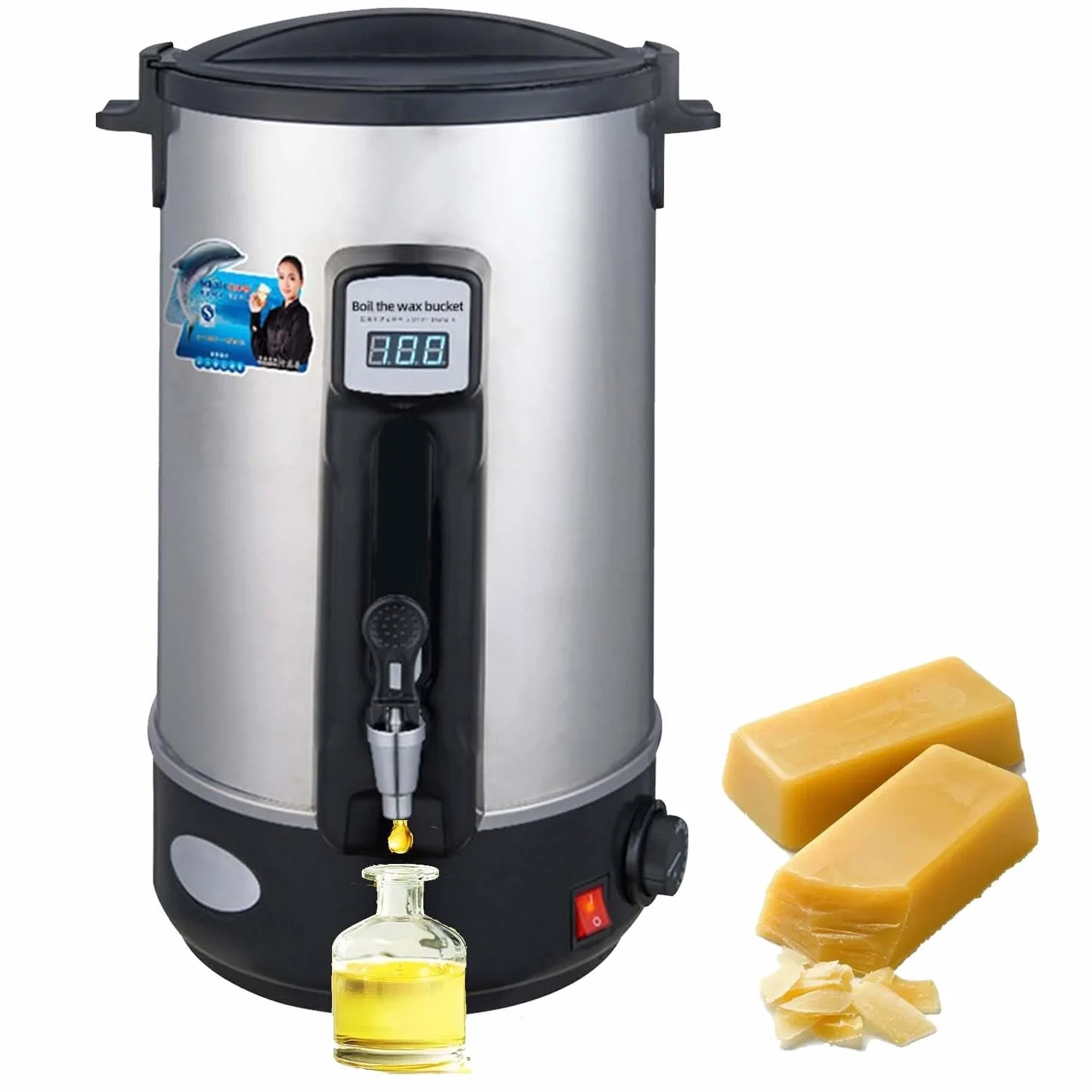 CUTANGELAR Calentador Profesional De Cera De Parafina, 1500 W, Capacidad De 35 L, Control De Temperatura Constante De Nivel Profesional, Antigoteo Boquilla, Ideal Para Fisioterapia(20L)