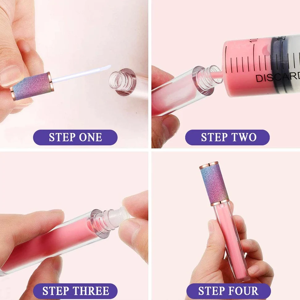 AMORIX Paquete de 72 tubos de brillo de labios de diamante de 5 ml con varita de 5 ml, recipientes vacíos de brillo de labios con diamantes de imitación, bonitas botellas de brillo de labios, kit de