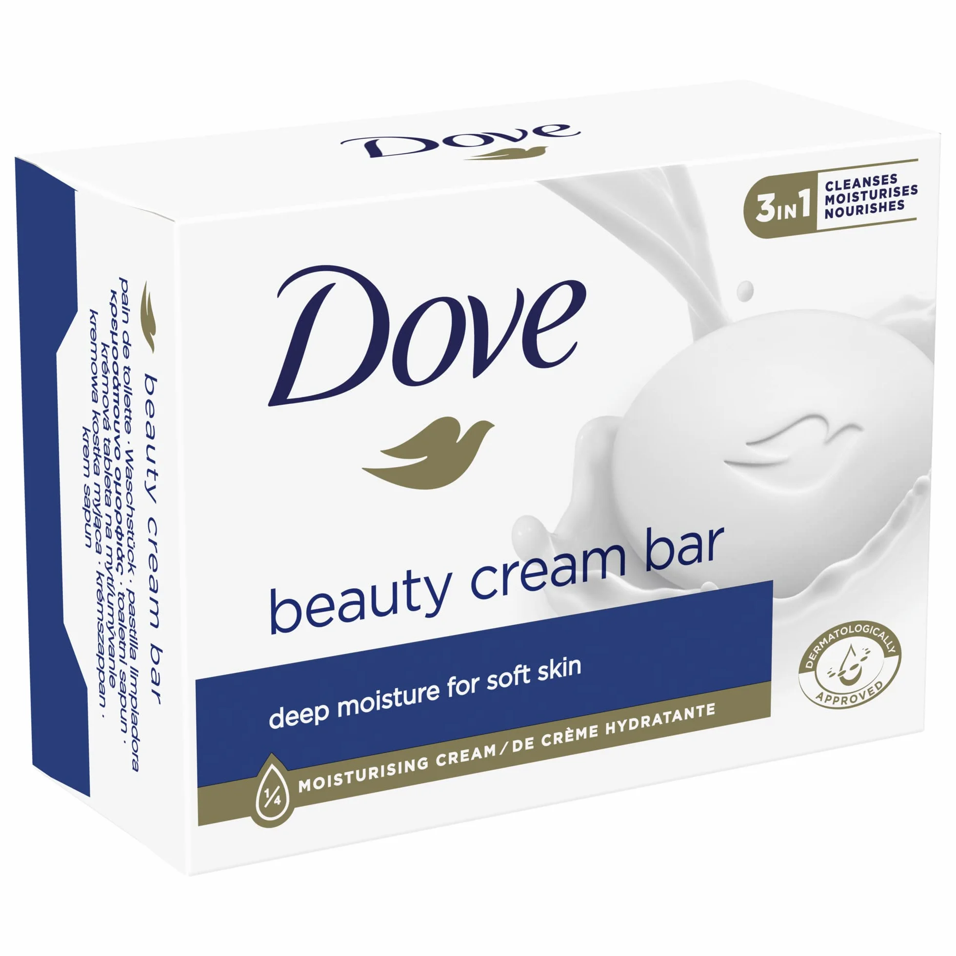 Dove Jabón Original en Pastilla 90 g con 1/4 de Crema Hidratante