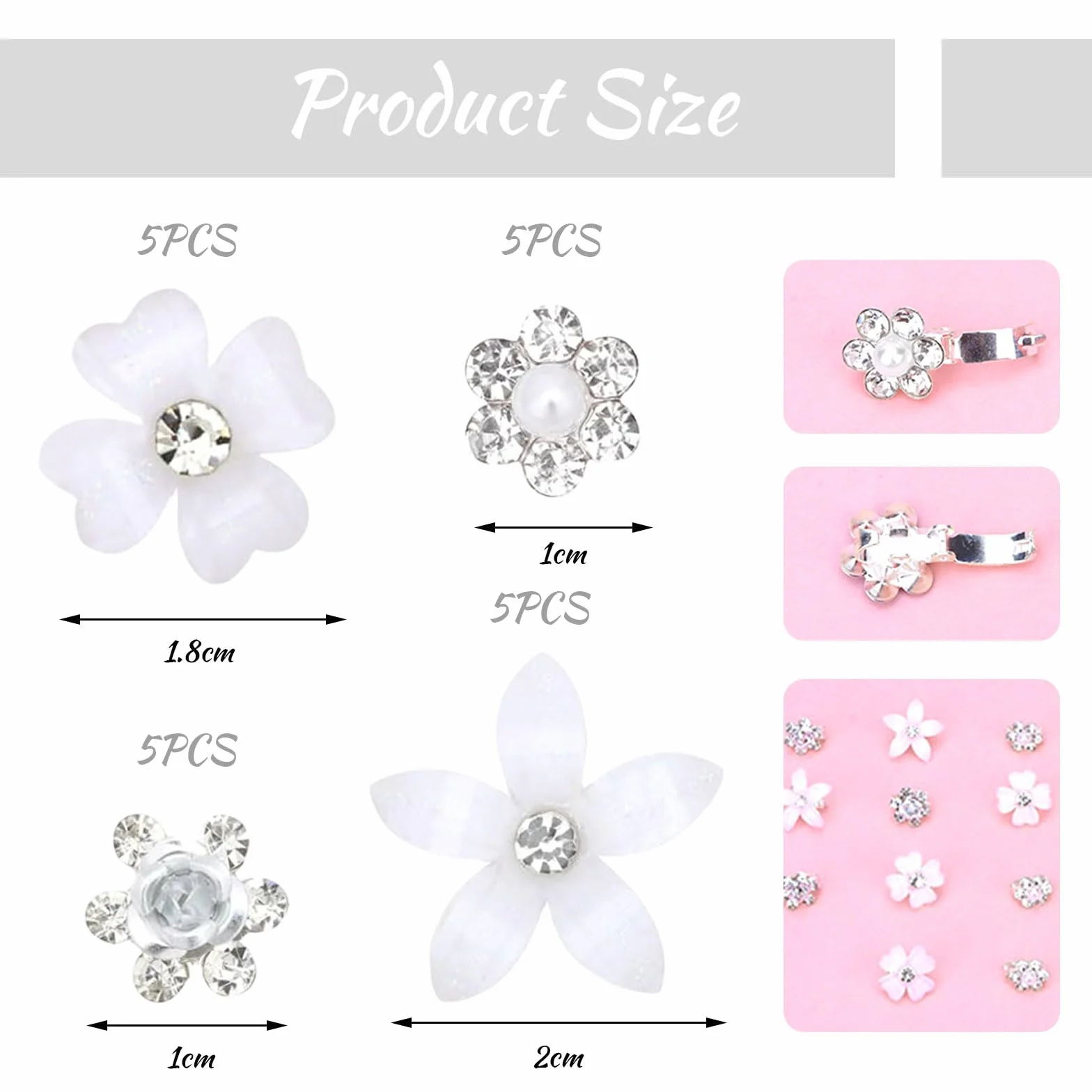 Horquillas para el pelo de flores pequeñas, accesorios para mujer y novia, bodas (4 patrones)