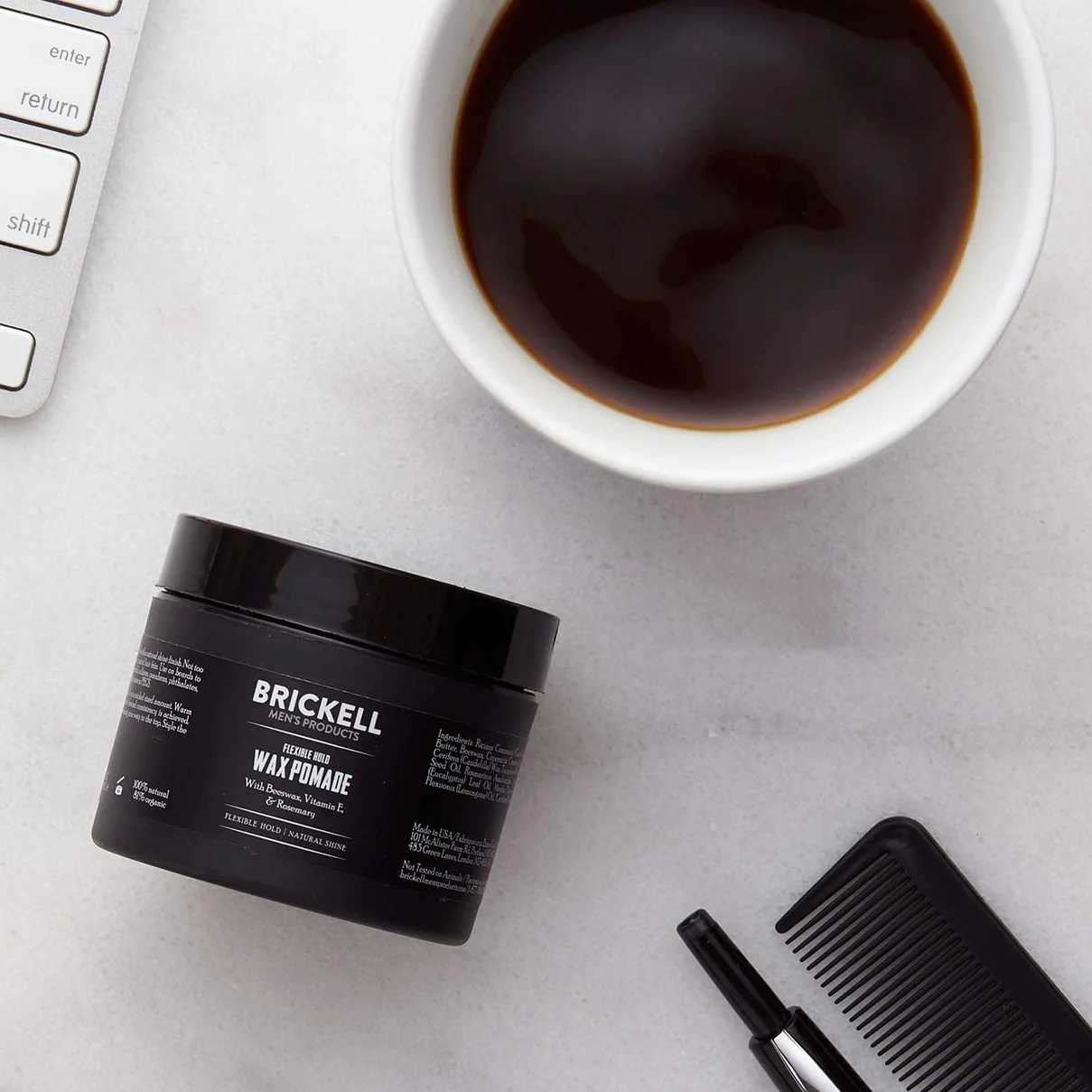 Brickell Men’s Products Pomada para el Pelo Fijación Flexible para Hombres Natural y Orgánica 59 ml