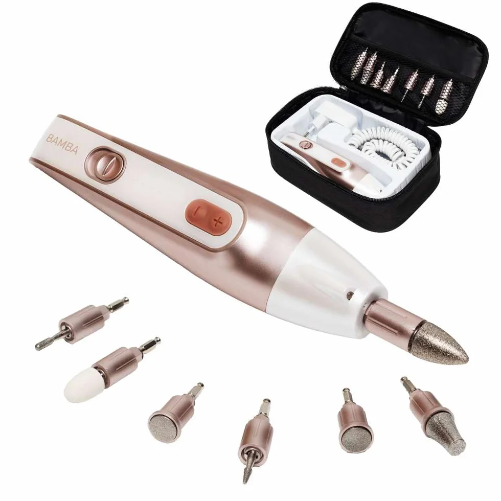 Cecotec Bamba PinkyCare 700 Perfect Nails Set de Manicura y Pedicura Eléctrico, 7 Cabezales, 5 Velocidades