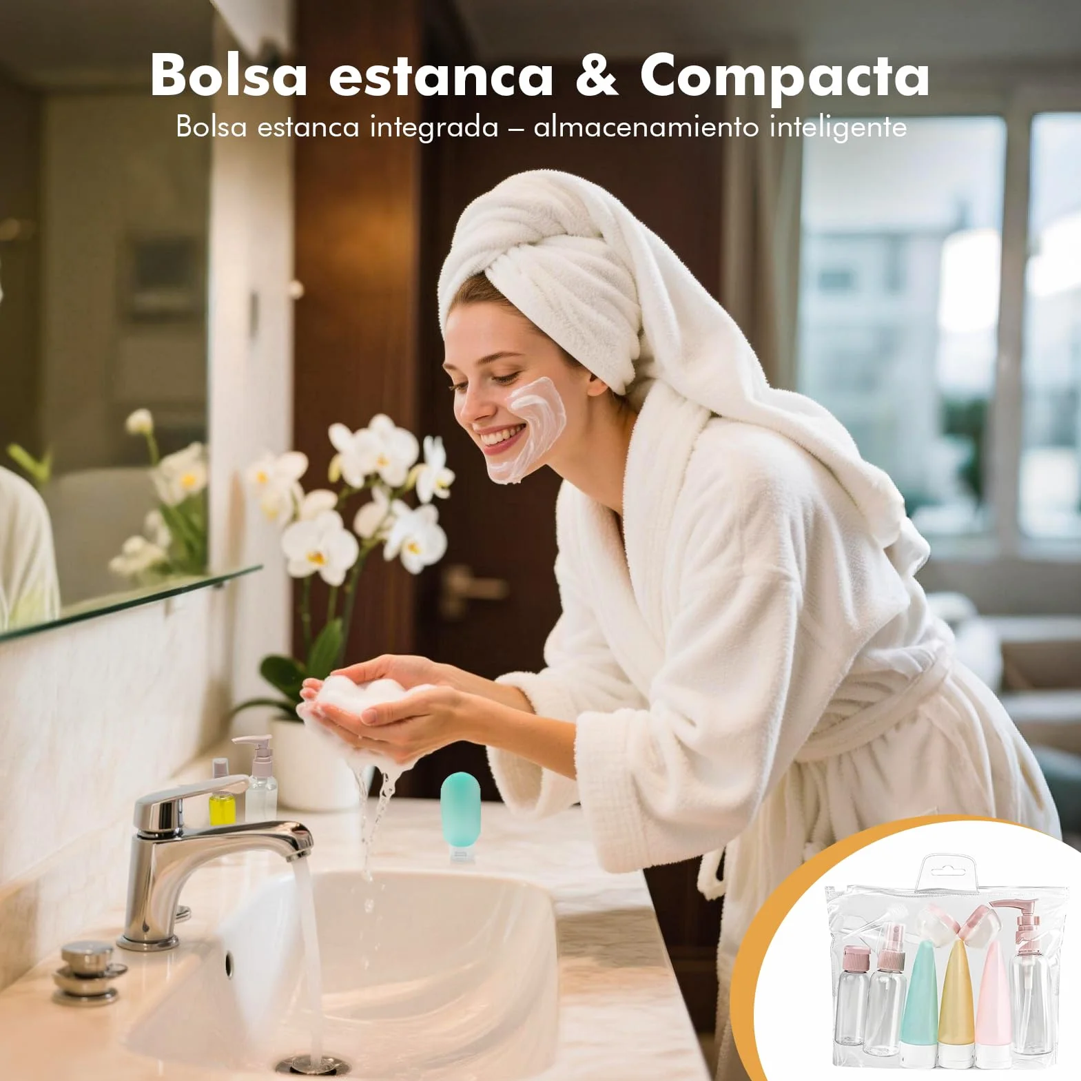 Juego de botellas de viaje rellenables 11 piezas portátiles sin BPA para champú líquidos