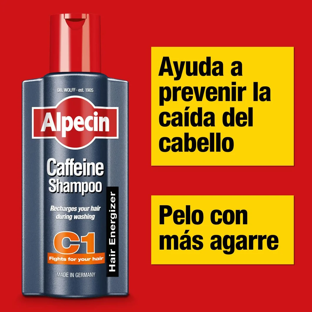 Alpecin Caffeine Shampoo C1 2x 375ml Champu Anticaida Hombre Tratamiento Caida Cabello