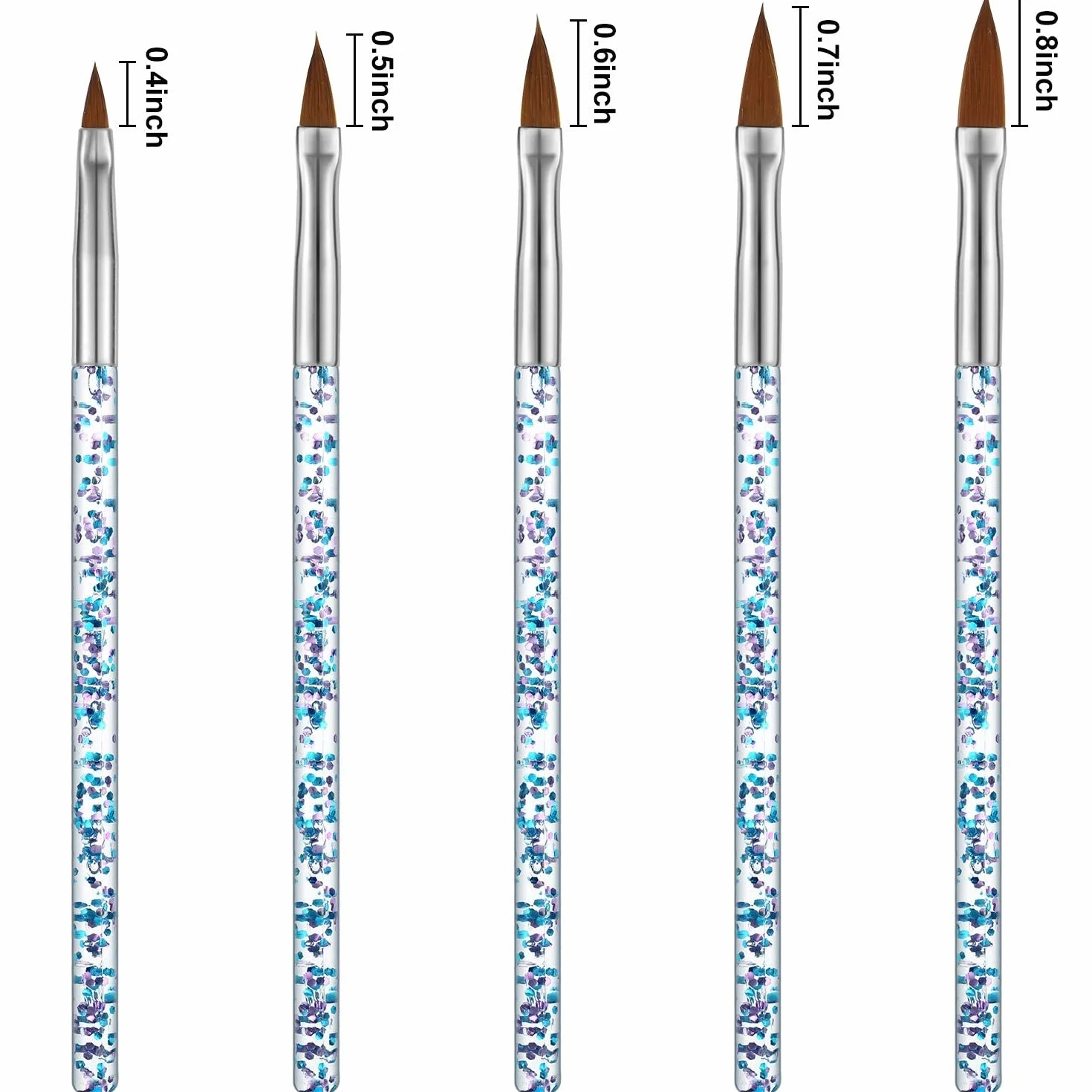 N/A 5 PCS/SET Nail Brush Nuevo Grabado Punteado Dibujo Pintura Gel Tallado Pen Acrílico Belleza Nail Art Manicura WolFums