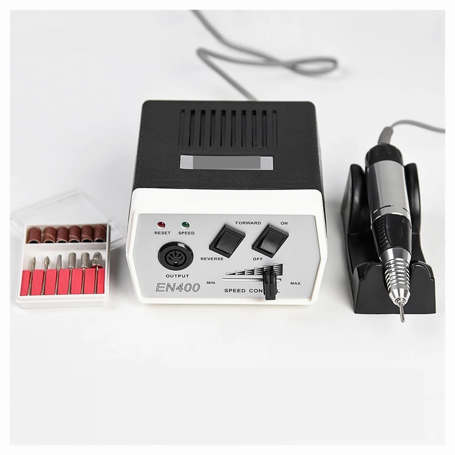 Torno para Uñas, Taladro eléctrico for uñas de 30000RPM, lima maestra de uñas for manicura, fresadora portátil for uñas, juegos de fresas(Nero)