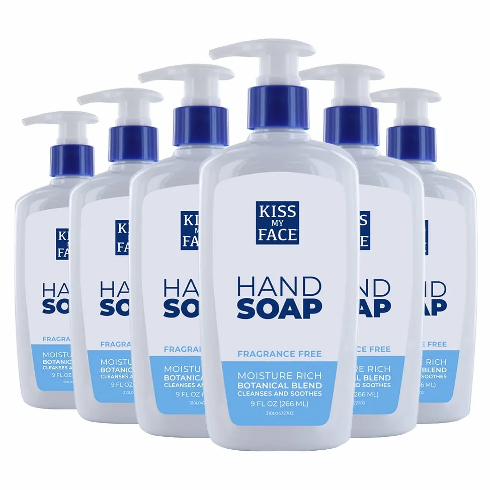 Kiss My Face Moisture Liquid Hand Soap, Fragrance Free, 9 Ounce Pumps by Kiss My Face