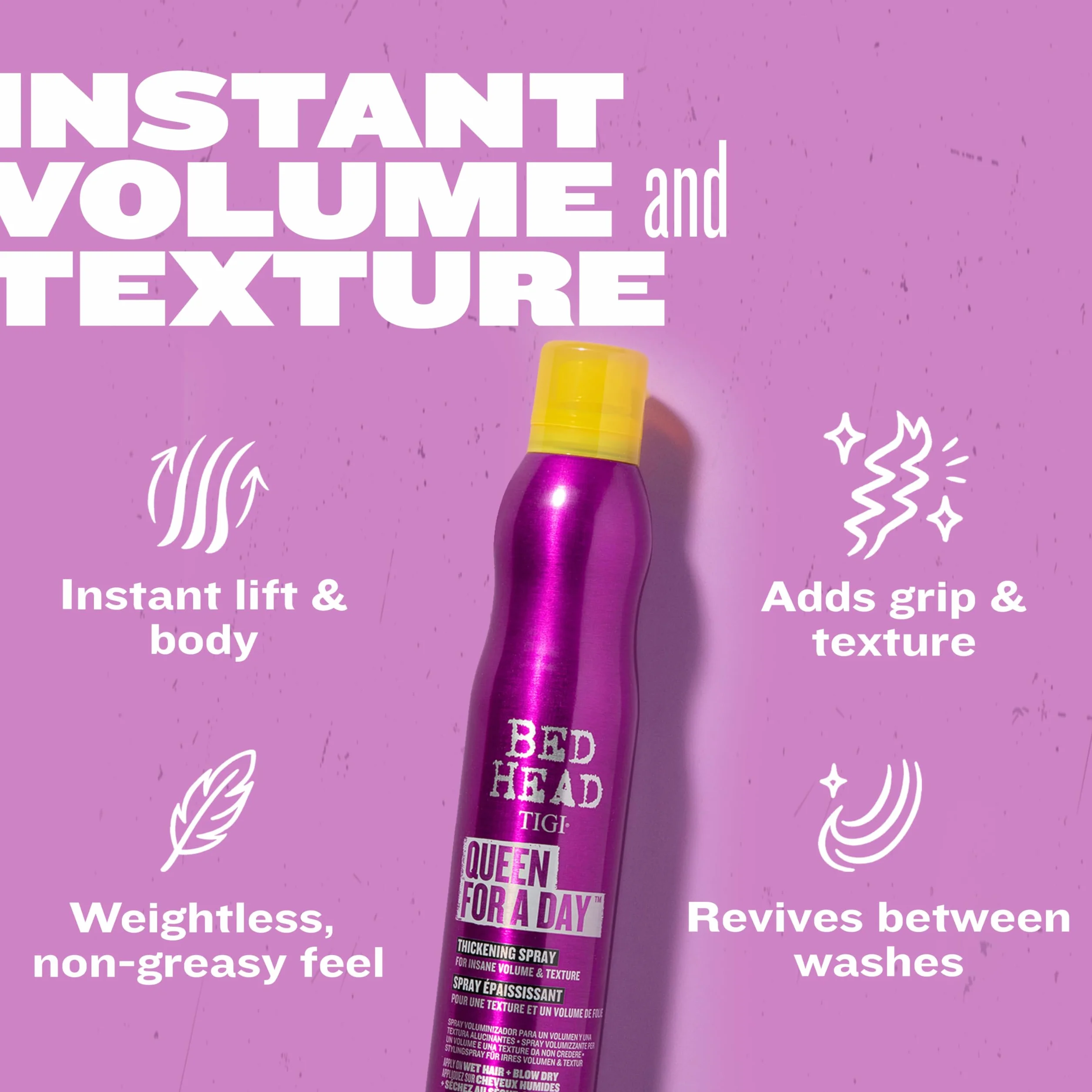 BED HEAD by TIGI Queen For A Day Espray Voluminizador para Pelo Fino 311 ml