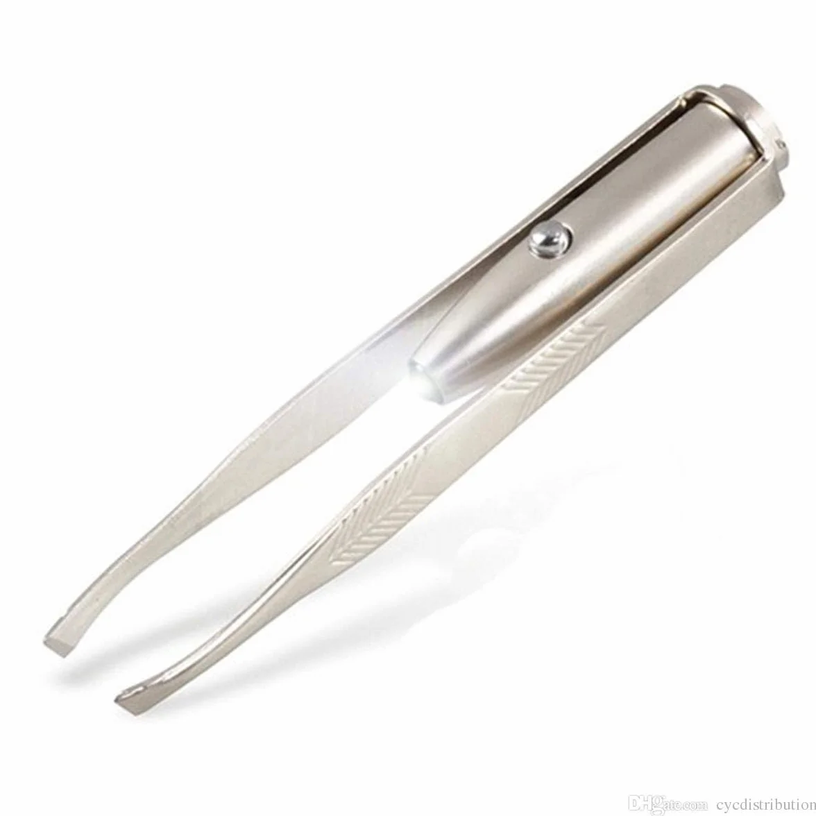 Pinza para cejas profesional con luz LED de acero inoxidable