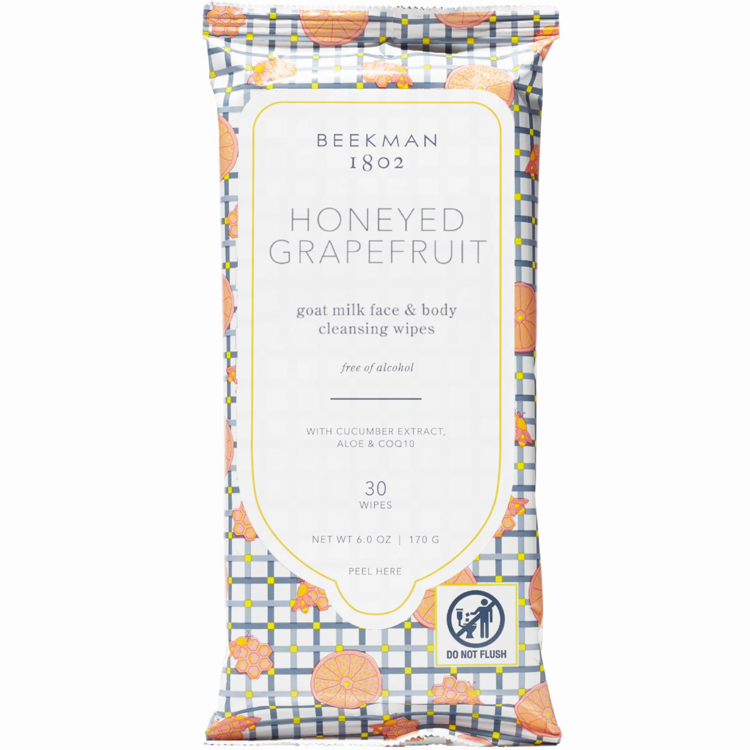 Beekman 1802 Toallitas limpiadoras faciales de pomelo miel, 30 unidades