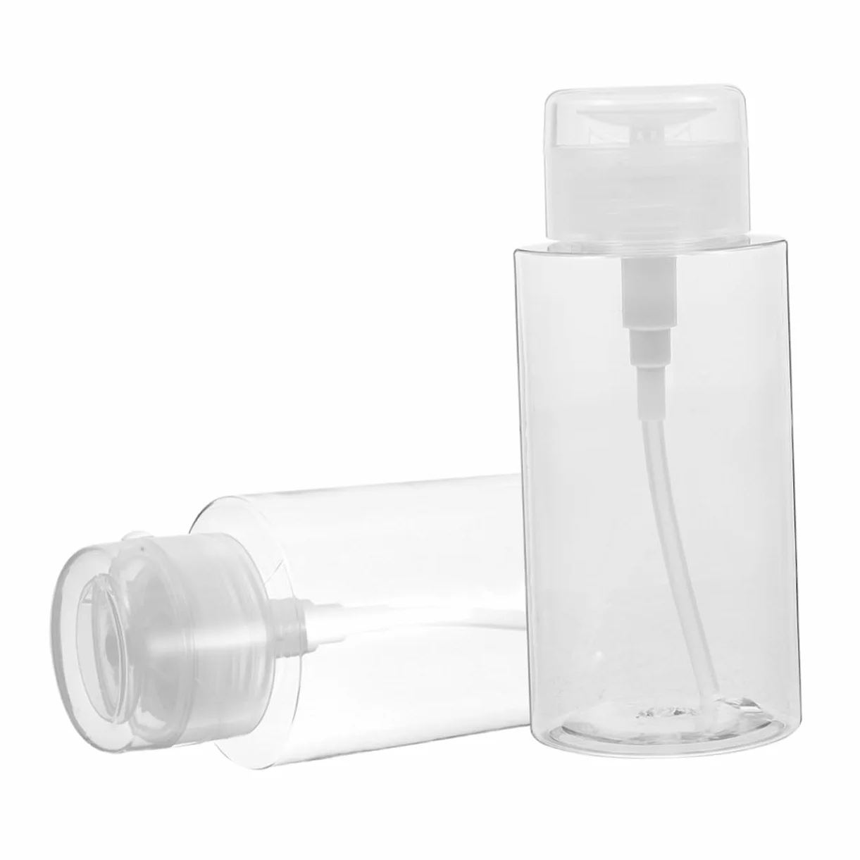 Dispensadores de Botellas Bomba 2 Piezas 200ml Transparentes para Quitaesmalte y Líquidos de Belleza Uso Personal Cuidado Diario